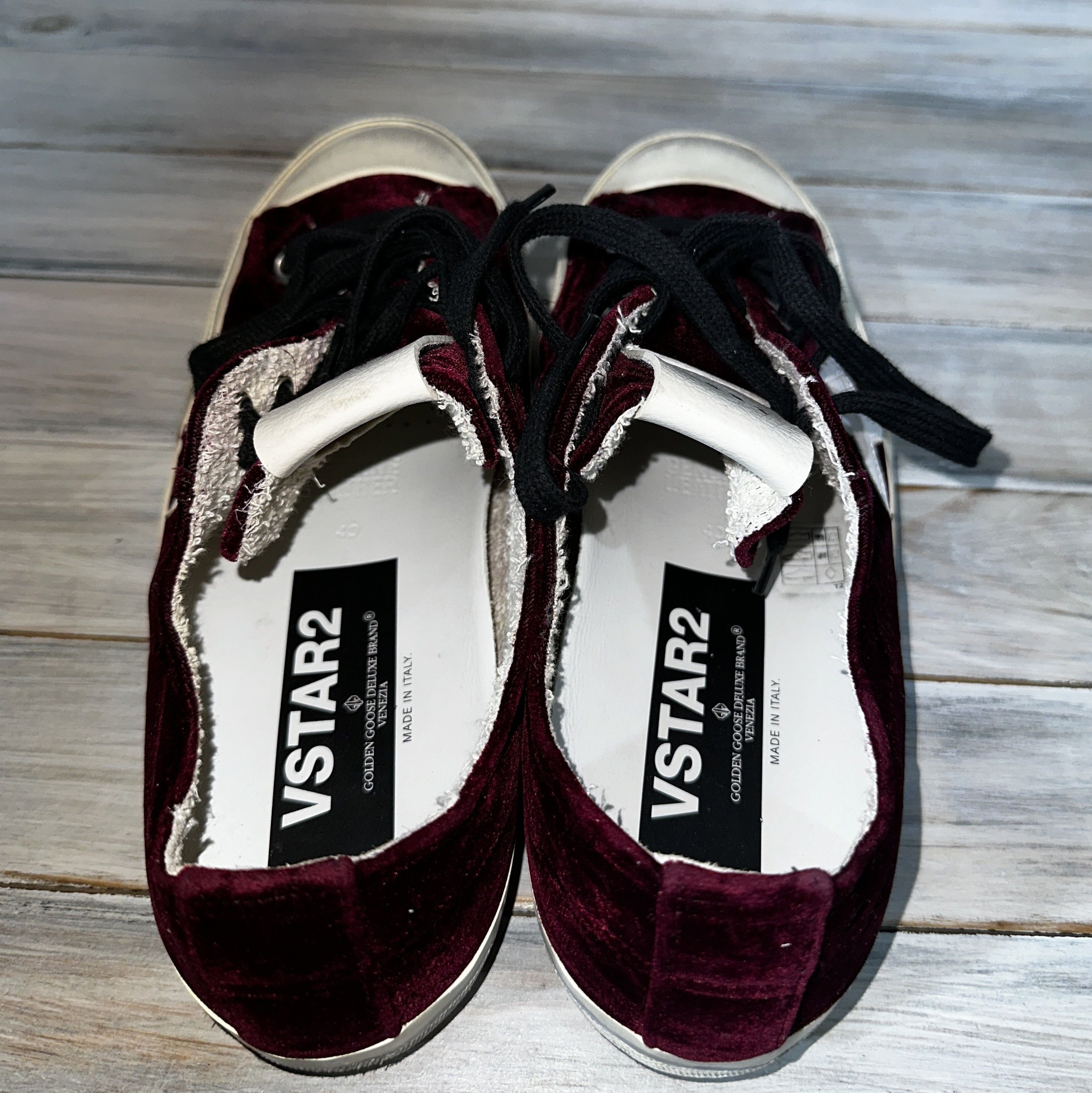 DELUXE × Golden Goose Golden Goose VSTAR2 Velvet Burgundy Made In Italy Sneakers Size US 7 / EU 40 - 13 Thumbnail