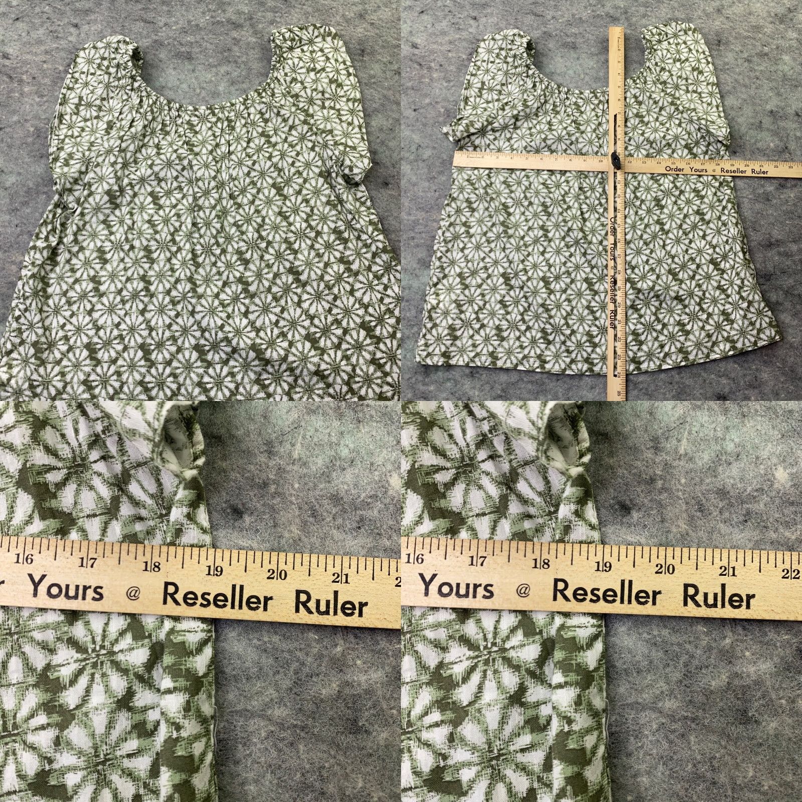 Gap Gap Green Geometric Blouse Women’s XS Flutter Sleeve Round Neck Lightweight Casual Size XS / US 0-2 / IT 36-38 - 8 Thumbnail