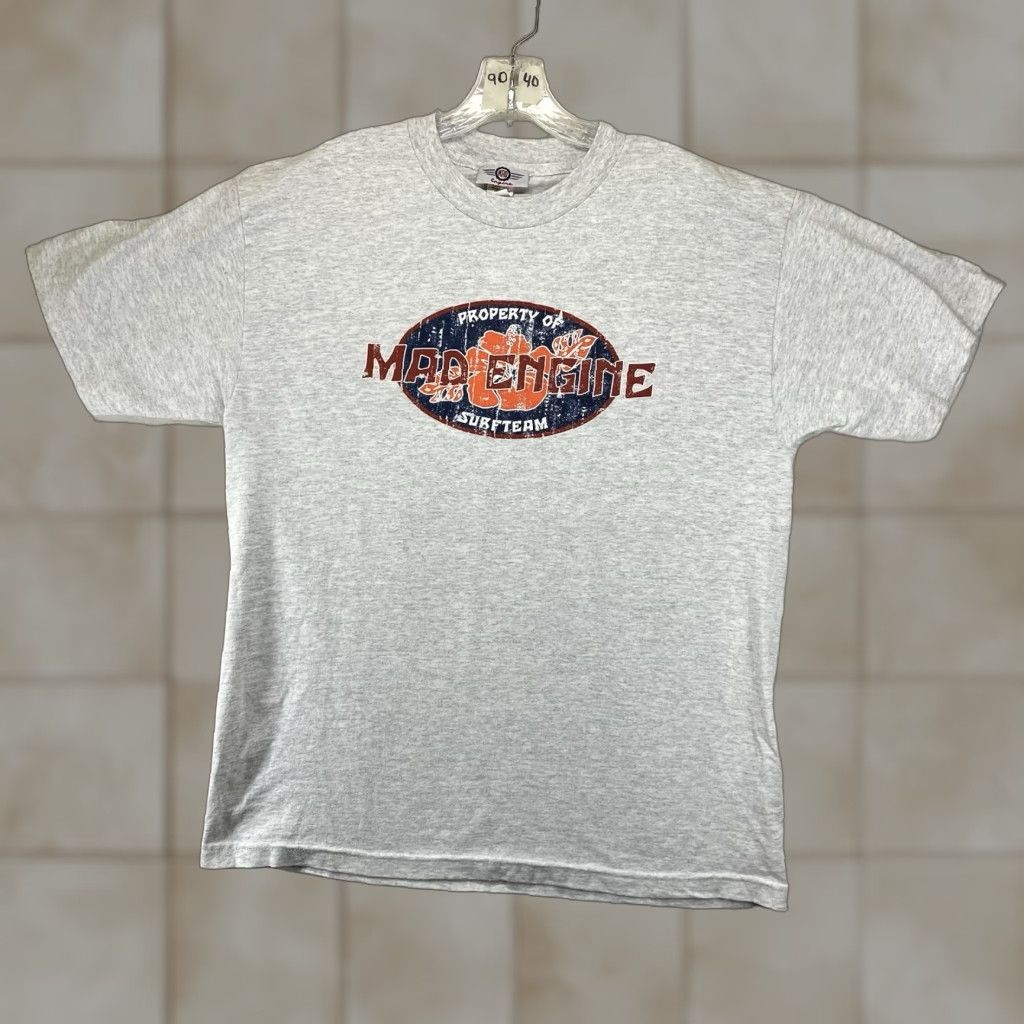Mad Engine VINTAGE Mad Engine Surf Team T Shirt Adult Large Gray 80s 90s Retro Island Pacific Beach USA Mens Womens Size US L / EU 52-54 / 3 - 1 Thumbnail