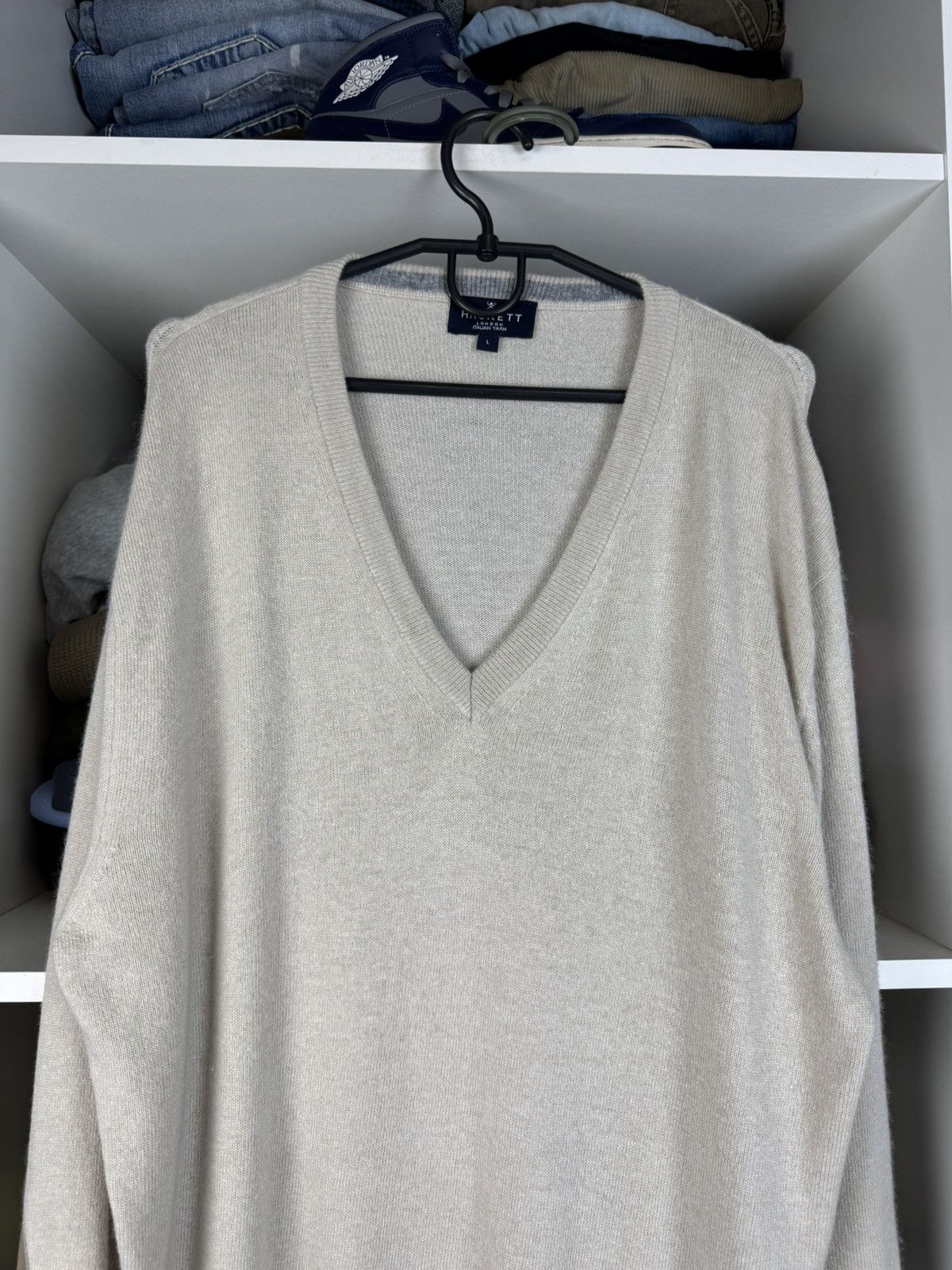 Hackett Hackett London Men’s V-Neck Jumper Merino Wool Blend Size US L / EU 52-54 / 3 - 2 Thumbnail