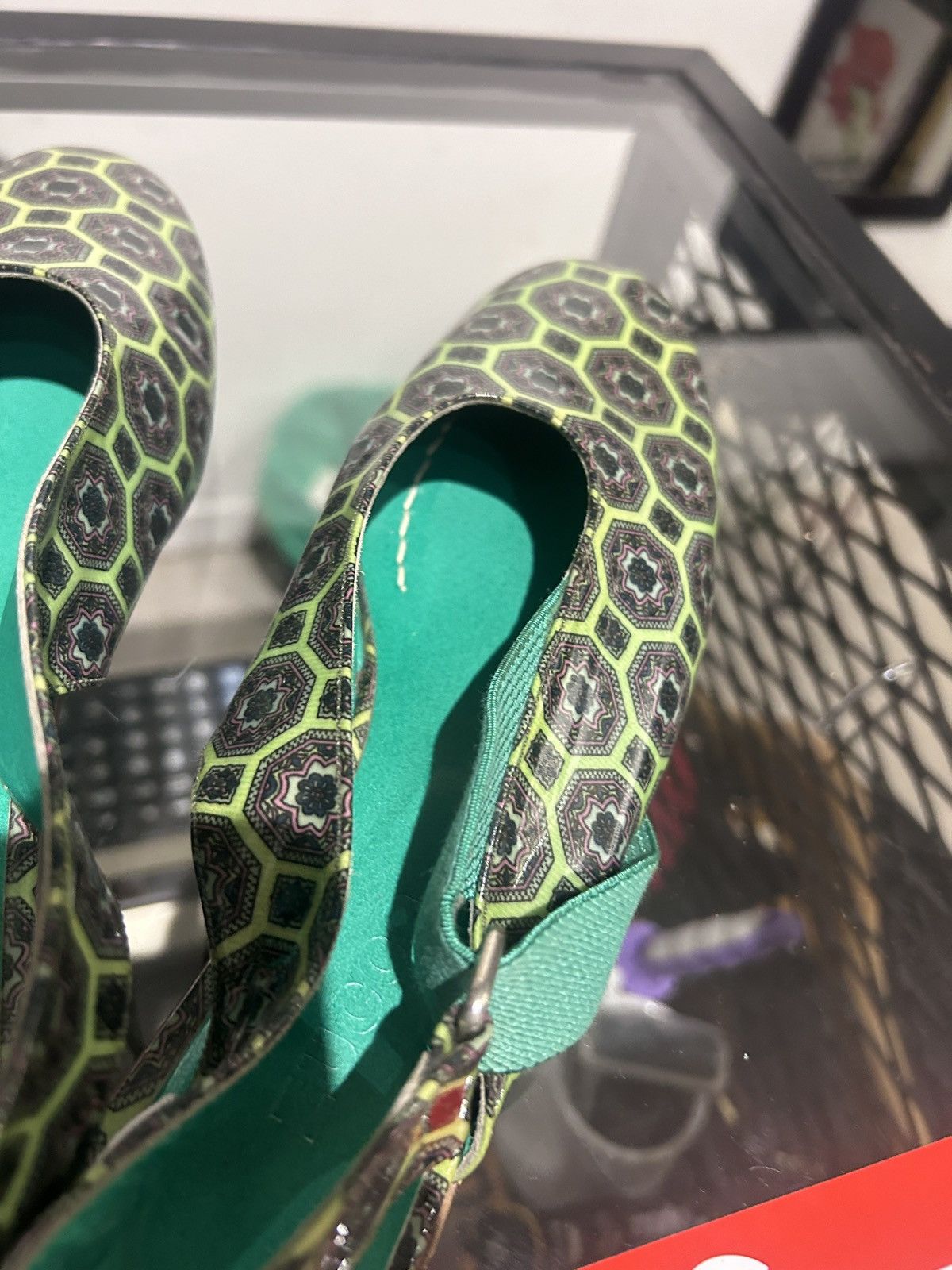 Zucca ZUCCA SANDAL GREEN PATTERN VERO CUOIO ITALIAN MADE Size US 6 / IT 36 - 10 Thumbnail