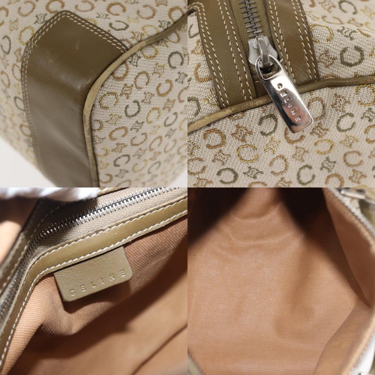 Celine CELINE C Macadam Canvas Hand Bag Beige Silver Size ONE SIZE - 11 Thumbnail