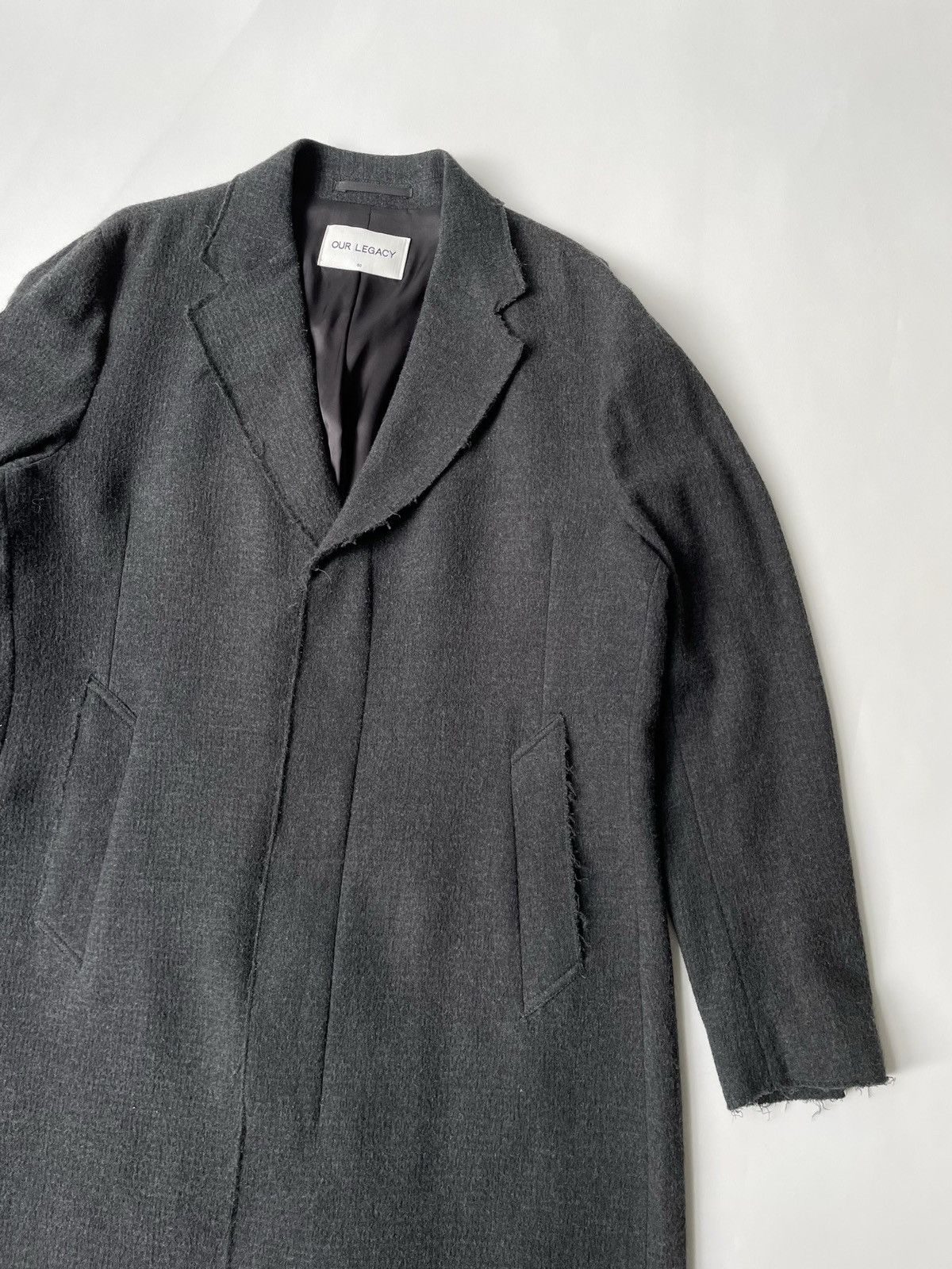 Our Legacy A/W 15 Raw Hem Wool Overcoat Size US M / EU 48-50 / 2 - 4 Thumbnail