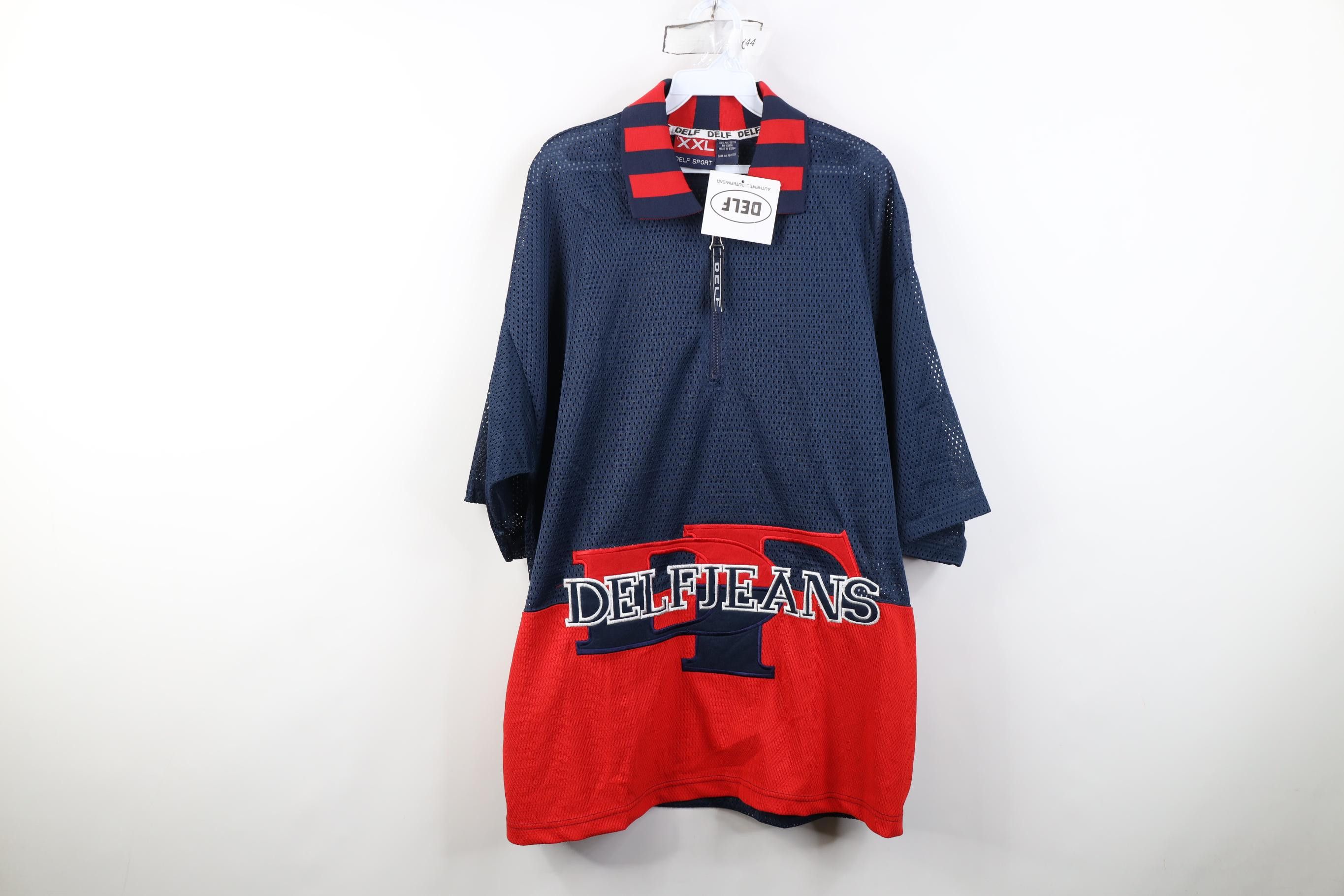 Vintage Deadstock Vintage 90s Y2K Mesh 1/4 Zip Polo Shirt Hip Hop Size US XXL / EU 58 / 5 - 1 Thumbnail