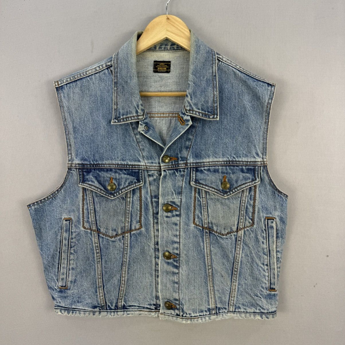Vintage Vintage 90’s Bobson Denim Vest Size US L / EU 52-54 / 3 - 1 Thumbnail