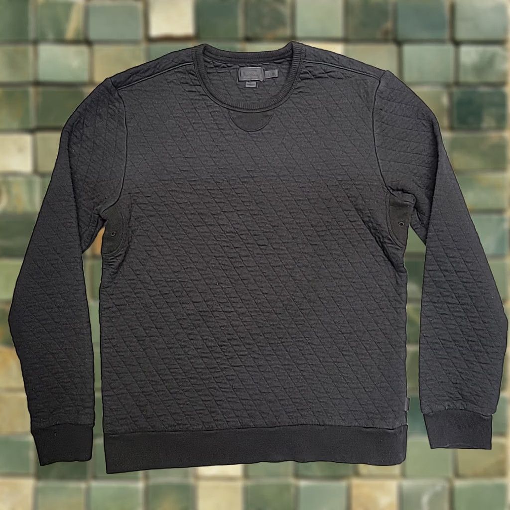Converse Converse Sweatshirt Mens L Black Quilted Crewneck Pullover Heritage Jack Purcell Folded Logo Size US L / EU 52-54 / 3 - 1 Thumbnail