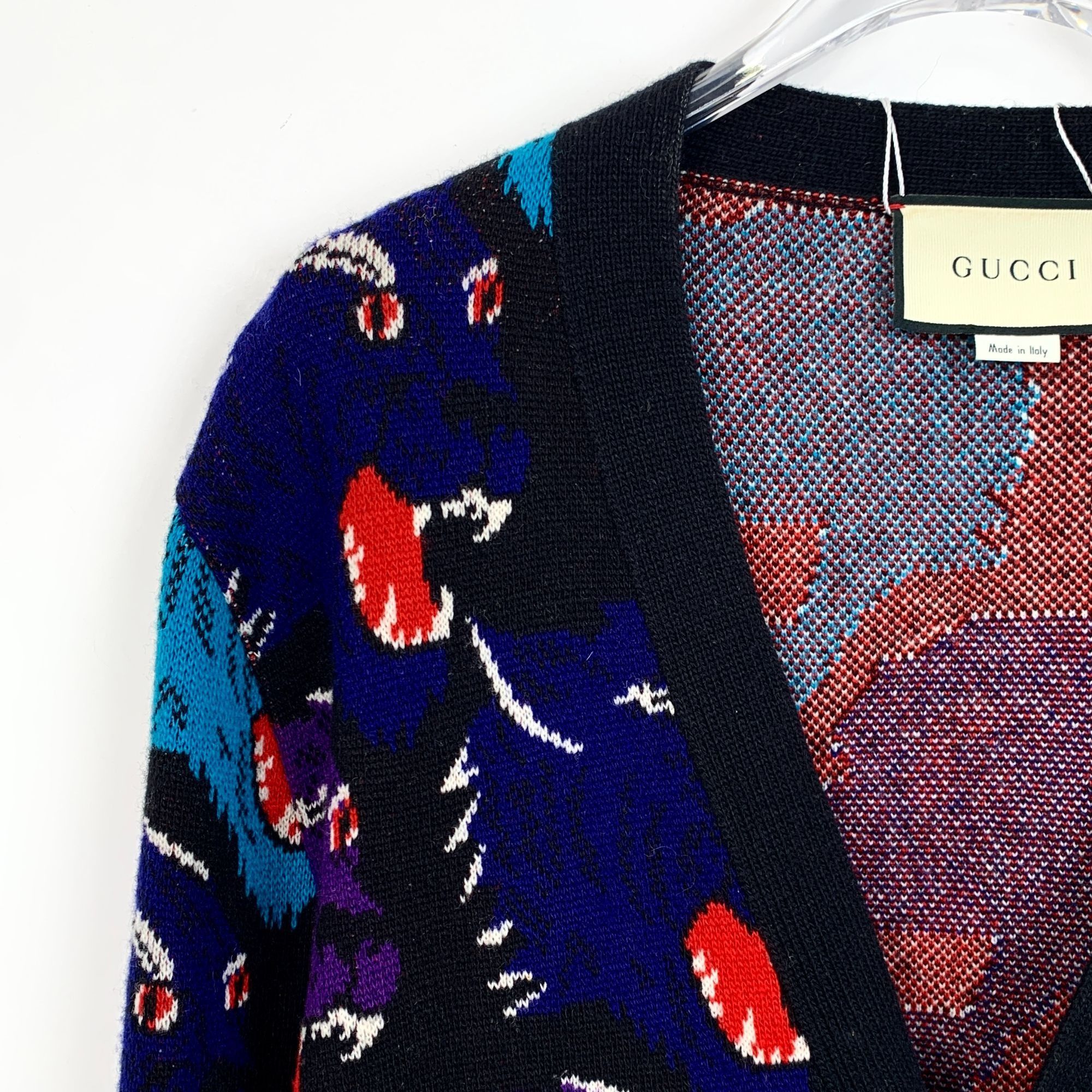 Gucci Gucci Multicolor Tiger Pattern Wool Cardigan Made In Italy Size L / US 10 / IT 46 - 3 Thumbnail