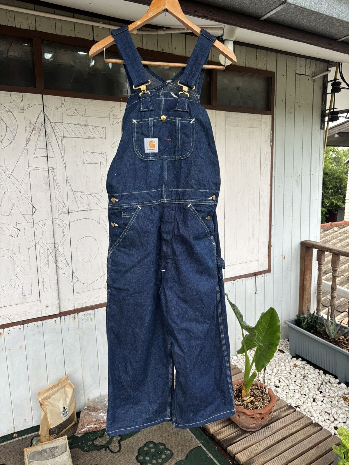 Carhartt × Vintage Vintage 1990’s-1980’s Carhartt Denim Bib Overall Size 28x32 Size US S / EU 44-46 / 1 - 3 Thumbnail