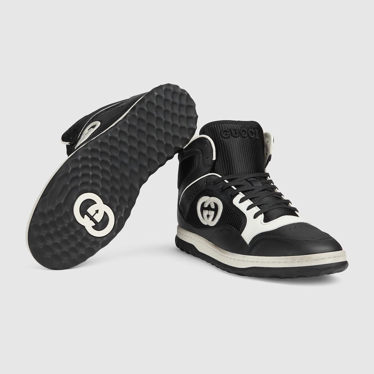 Gucci o1s1wg110125 MAC80 High Top Sneakers in Black/White Size US 11.5 / EU 44-45 - 5 Thumbnail
