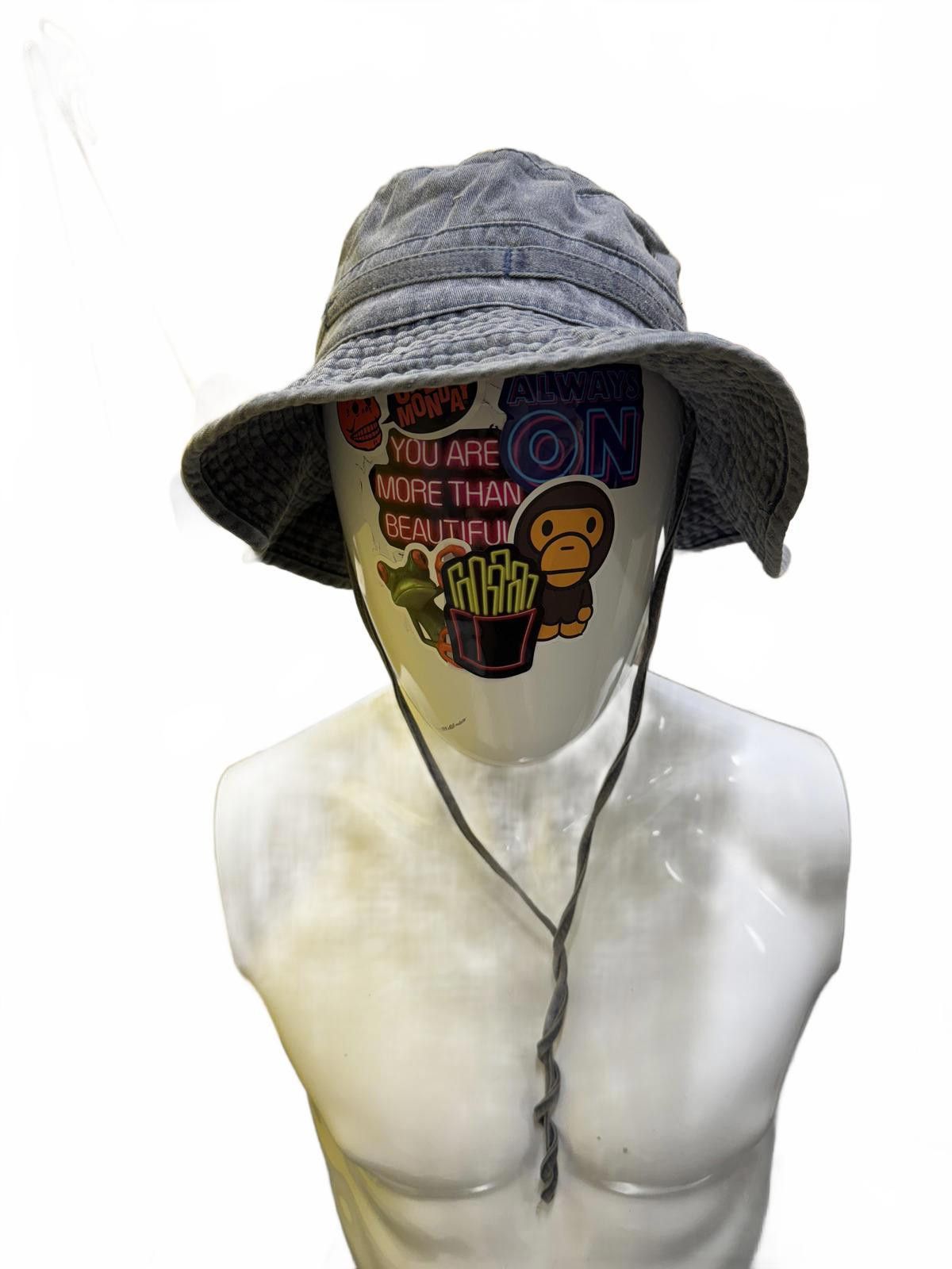Unknown London Gray Bucket Hat with Adjustable Chin Strap Size ONE SIZE - 2 Thumbnail