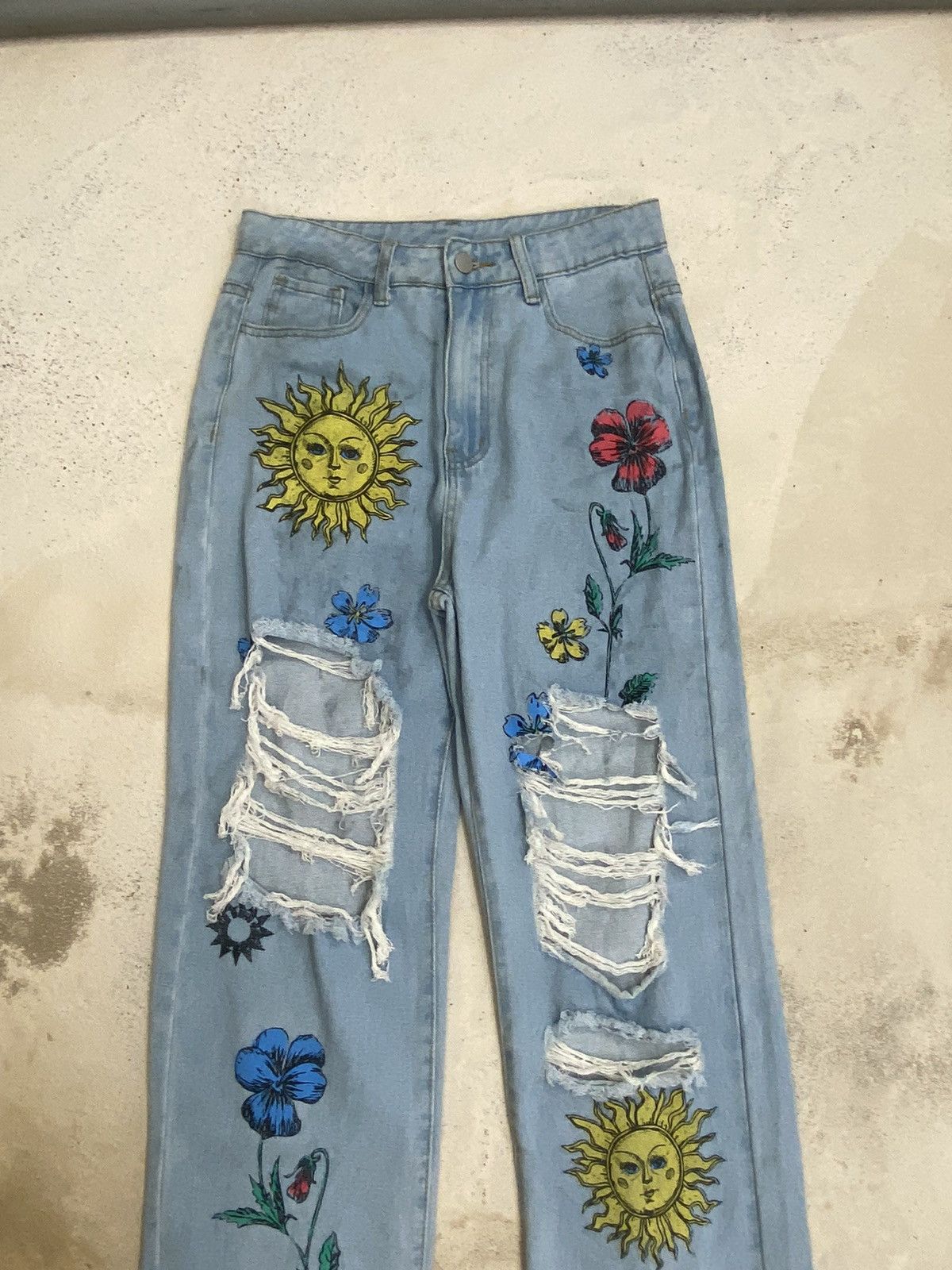 Beauty Beast × Japanese Brand × Le Grande Bleu (L.G.B.) Unisex Sunshine and Flower Floral Printed High Waist Size US 28 / EU 44 - 9 Thumbnail