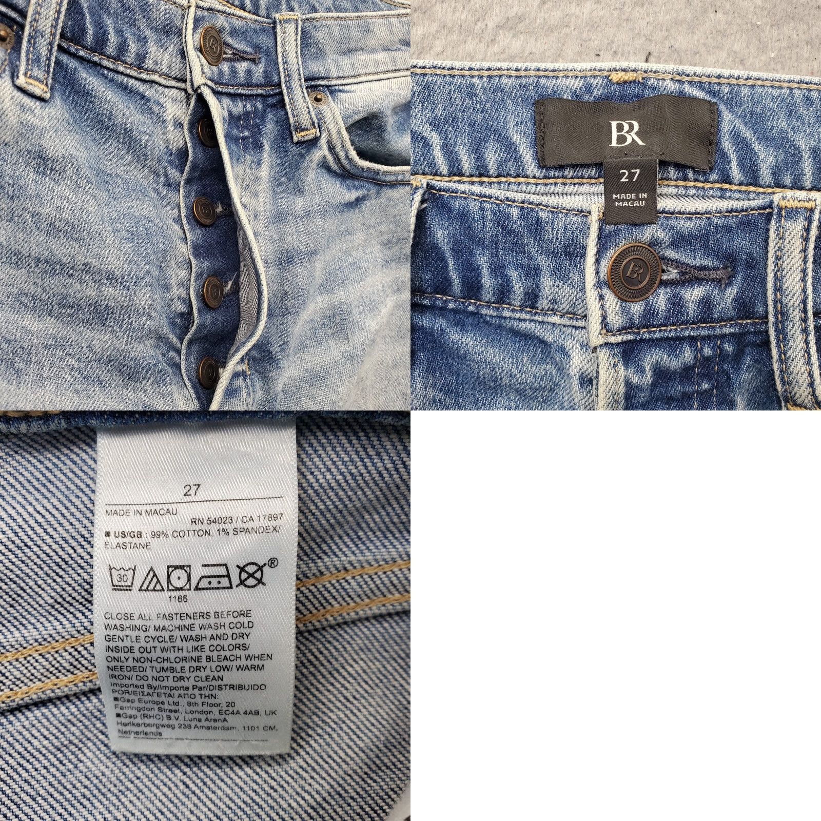 Banana Republic Banana Republic Jeans Womens Size 27 Blue Denim 5-Pocket Regular Straight Cotton Streetwear Button Fly Adjustable Inseam 23.5" Easy Care Vintage: No Size 27" / US 4 / IT 40 - 8 Thumbnail