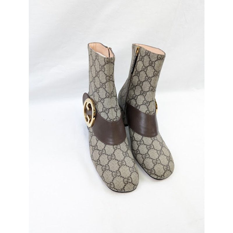 Gucci o1rshd1 T GG Supreme Malaga Kid Boots in Beige Ebony/N.Acero Size US 6.5 / IT 36.5 - 17 Thumbnail