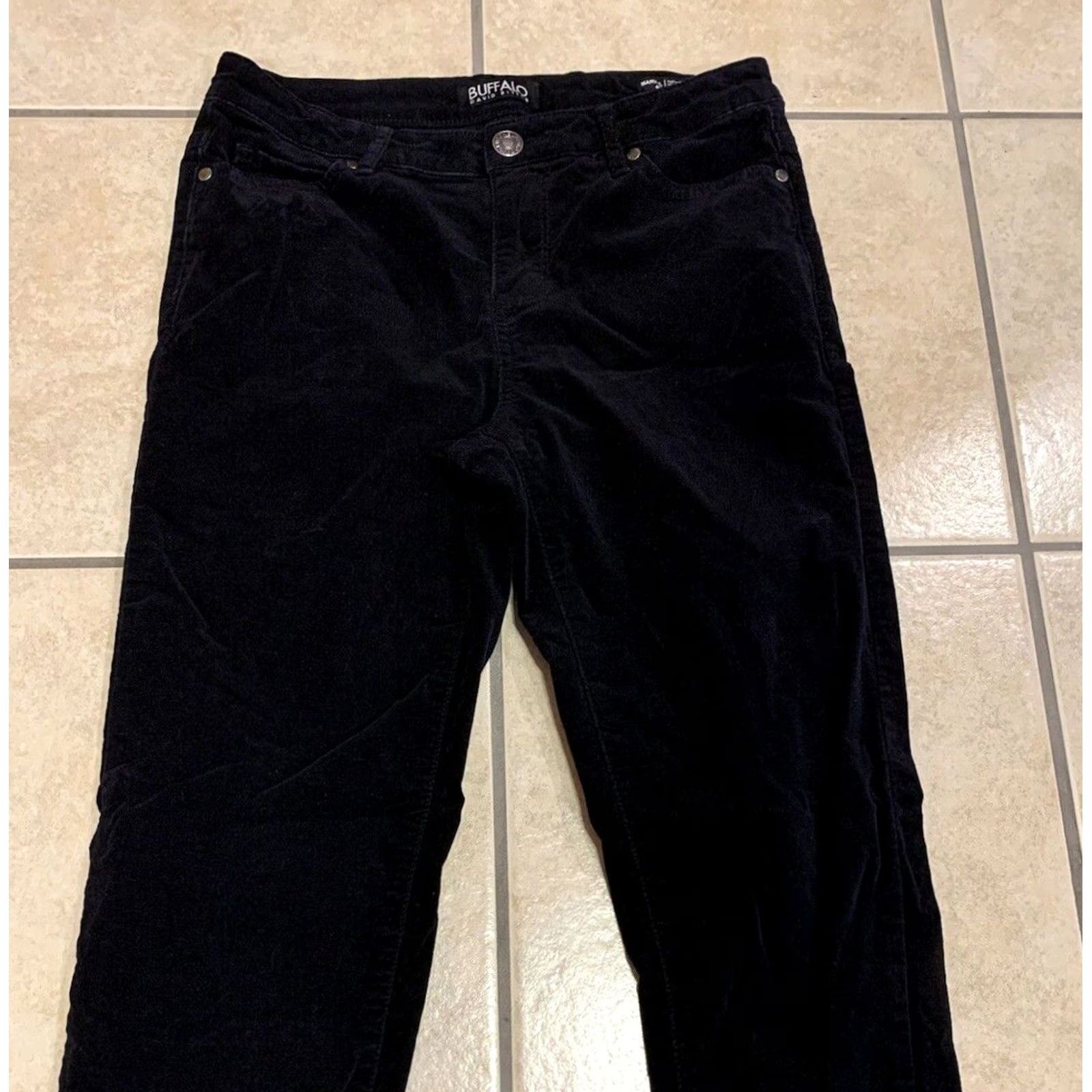 Velvet Buffalo Buffalo Jeans Womens 4/27 Black Mid Rise Velvet Skinny Pants 27x29 XS? Size 27" / US 4 / IT 40 - 3 Thumbnail