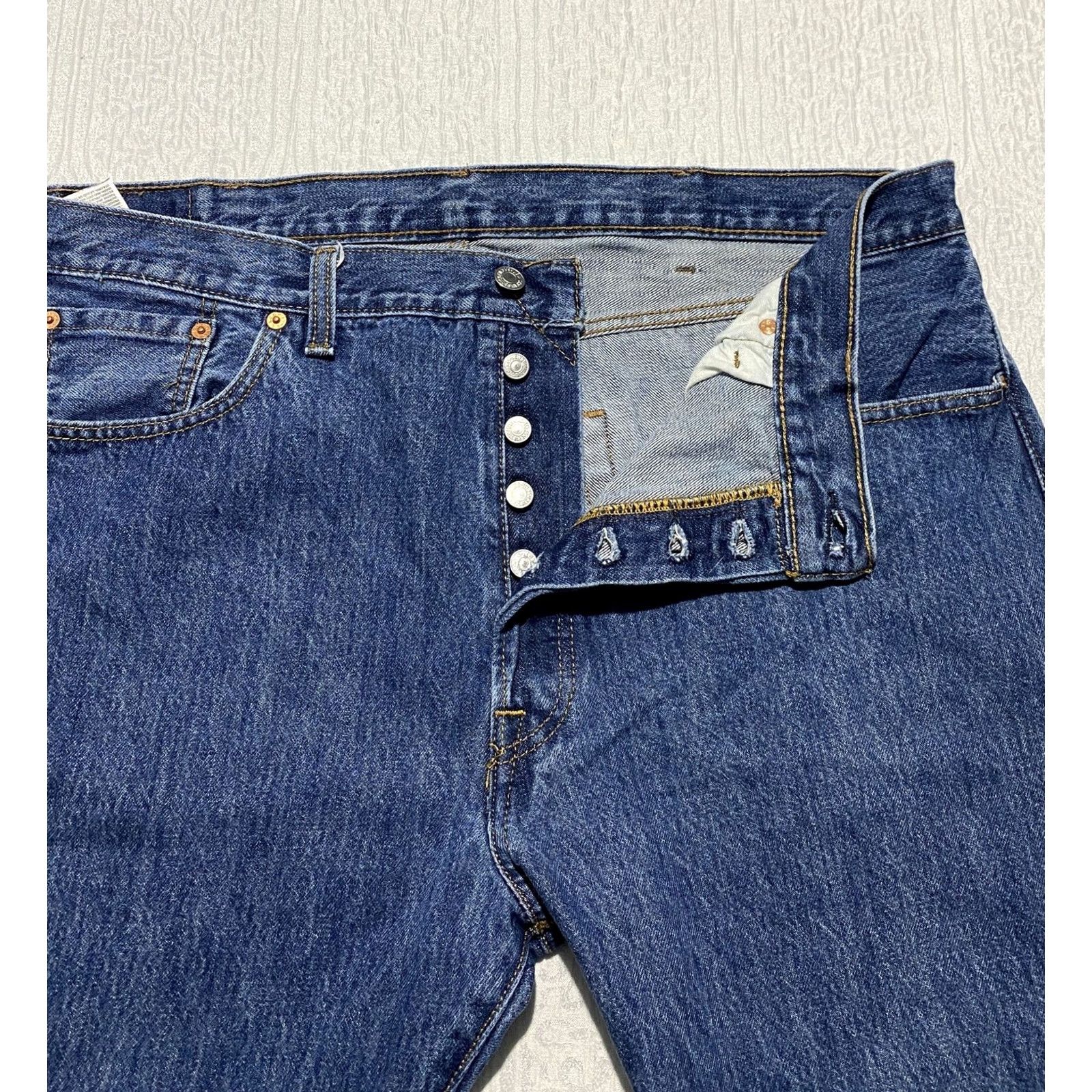 Levi's Levi's 501 Jeans Mens 40x30 Blue Denim Straight Leg Button Fly Classic Size US 40 / EU 56 - 3 Thumbnail