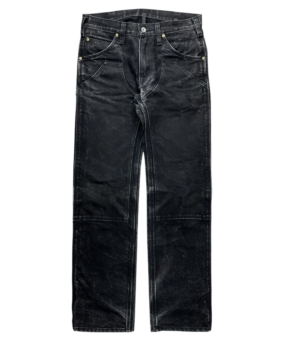 Iron Heart Faded Double Knee Logger BootCut Denim Jeans