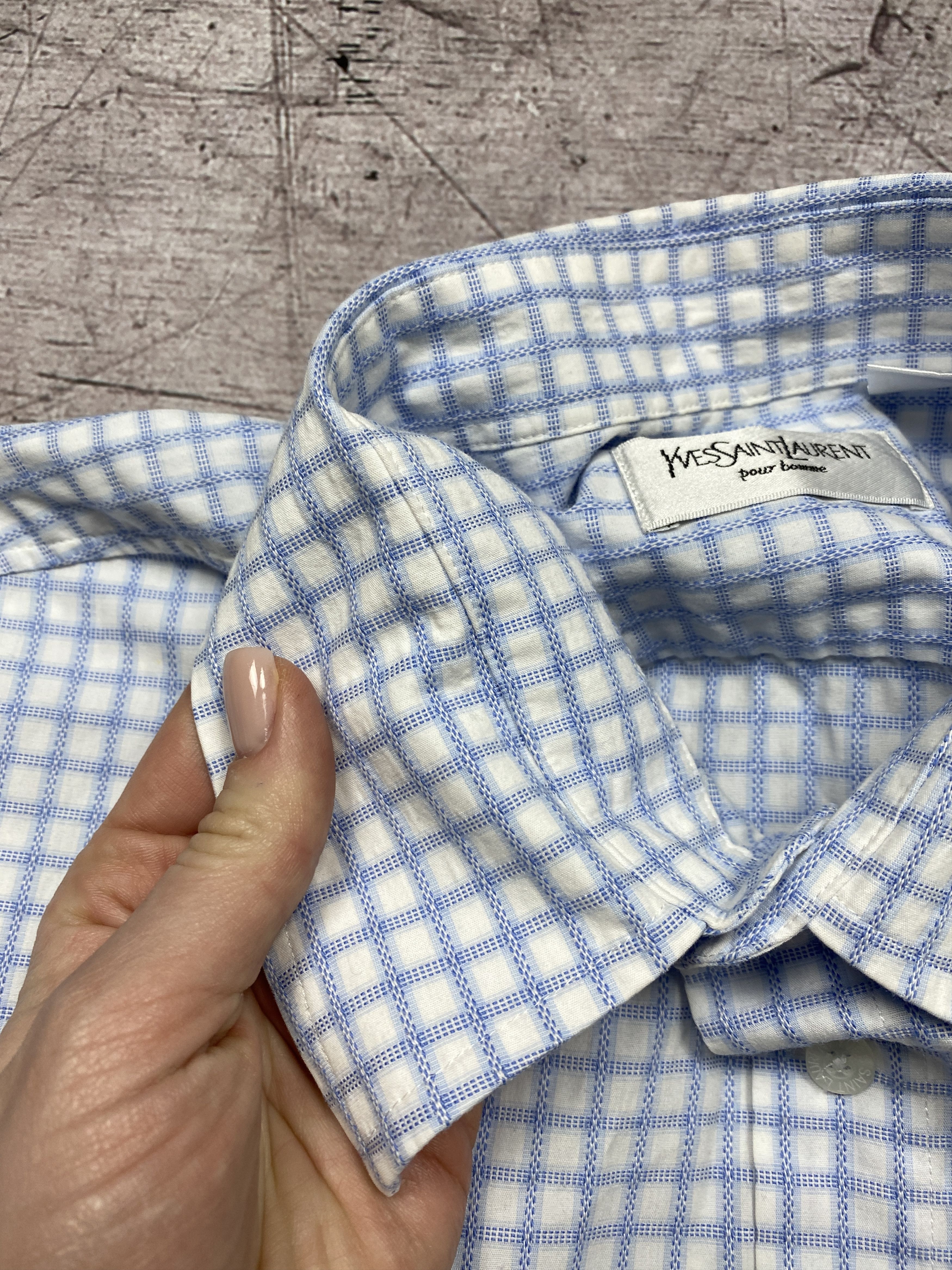 Yves Saint Laurent Yves Saint Laurent Vintage Mens Short Sleeve Shirt YSL Size US L / EU 52-54 / 3 - 5 Thumbnail