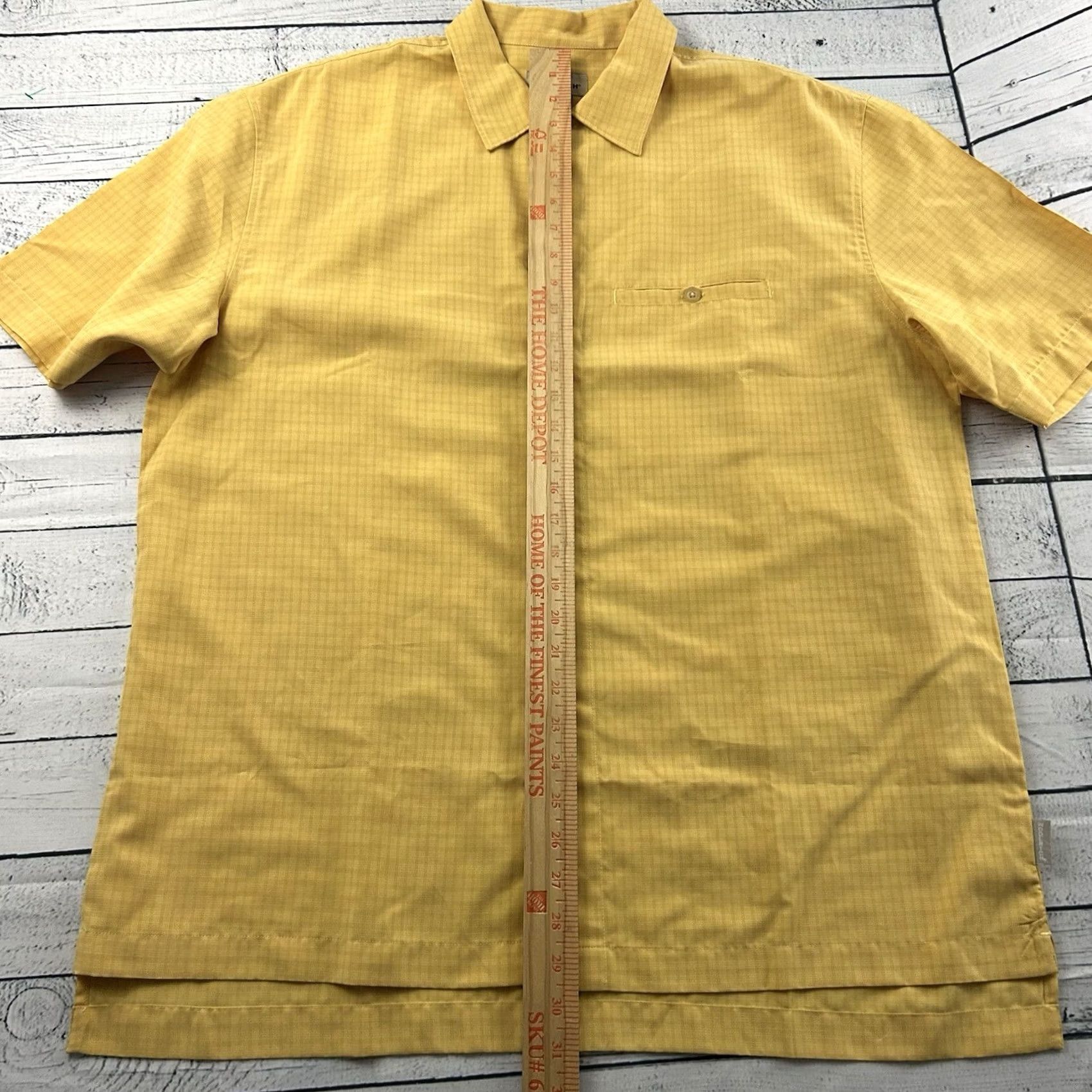 Vintage Woolrich Short Sleeve Plaid Modal Poly Button Front Shirt Men's L Yellow Size US L / EU 52-54 / 3 - 3 Thumbnail
