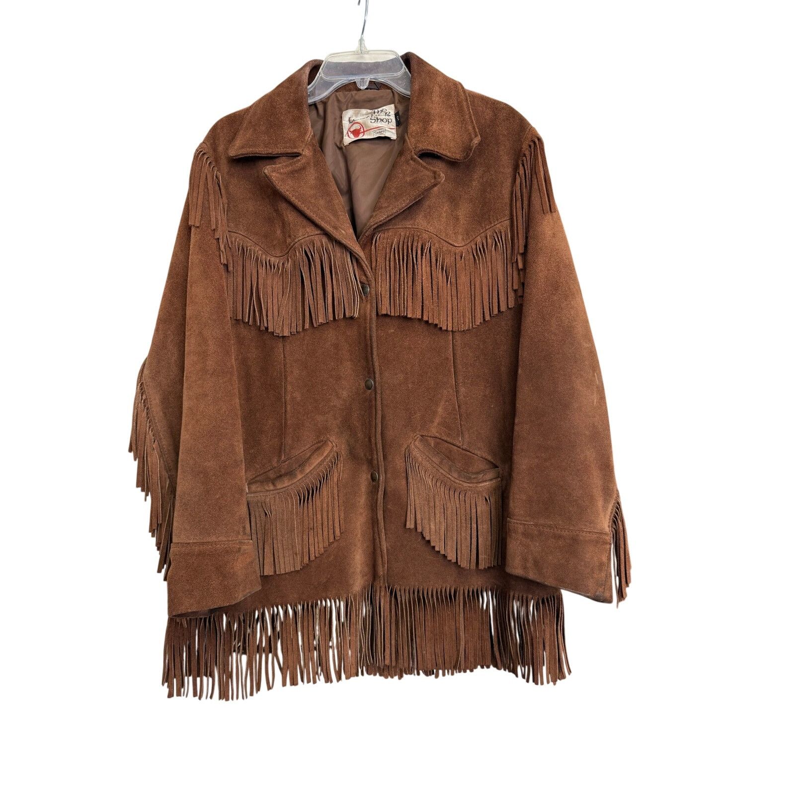 Sears Vintage Brown Suede Leather Fringe Jacket Sz 18 GS Size XXL / US 16-18 / IT 52-54 - 1 Thumbnail