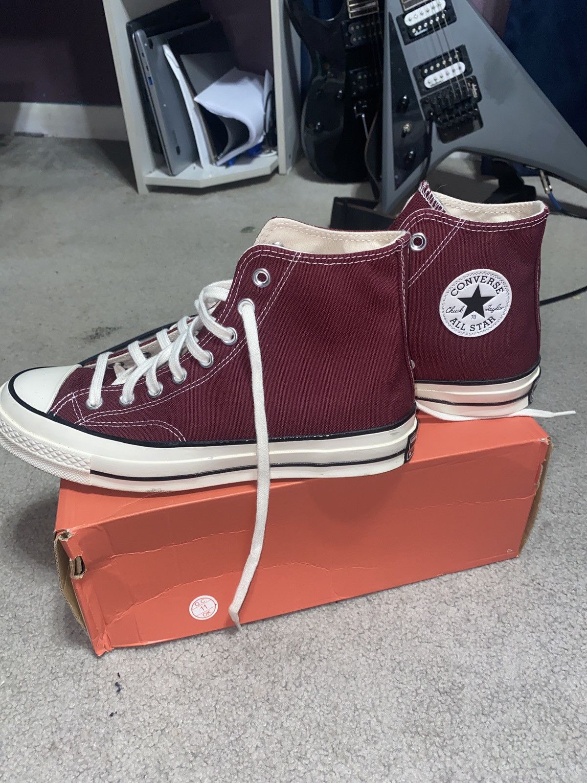 Converse Converse Chuck 70 High ‘Recycled Canvas - Deep Boradeaux’ Size US 7.5 / EU 40-41 - 1 Thumbnail