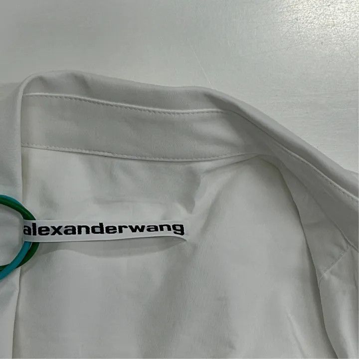 Alexander Wang Alexander Wang SS22 Logo Long Sleeve Shirt Dress - Size S / US 4 / IT 40 - 4 Thumbnail