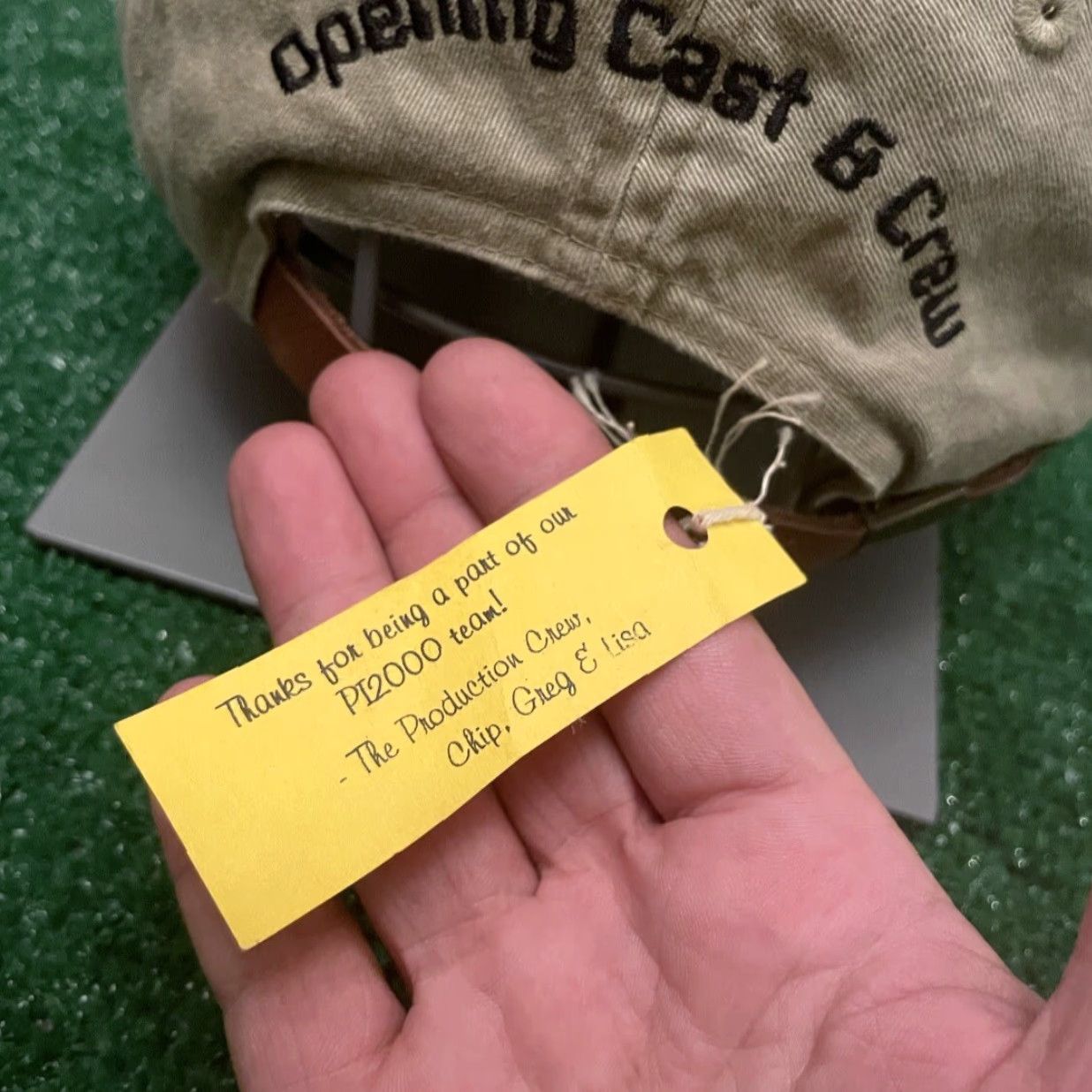 Disney VINTAGE Disney Pleasure Island 2000 Cast Member Employee VTG Strapback Hat Adult Beige Cap Hat Adjustable Men One Size 90s Disney Mens Size ONE SIZE - 3 Thumbnail