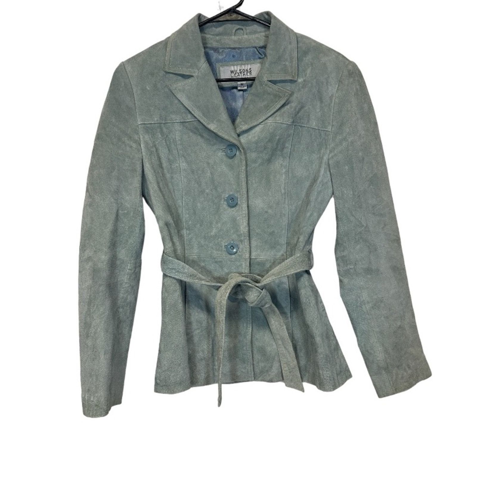 Wilsons Leather Wilsons Leather Light Green Long Sleeve Button Jacket Sz M Size M / US 6-8 / IT 42-44 - 1 Thumbnail