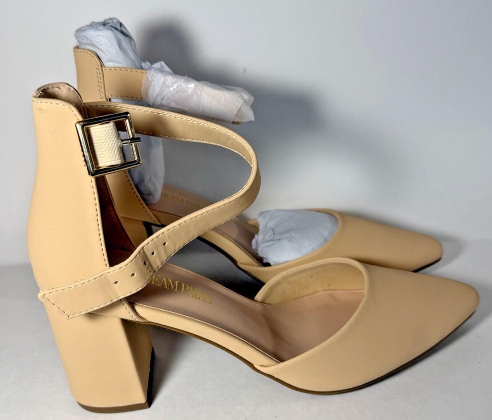 Other DREAM PAIRS Nubuck High Pump Block Heels Ankle Buckle Nude Size US 8.5 / IT 38.5 - 1 Thumbnail