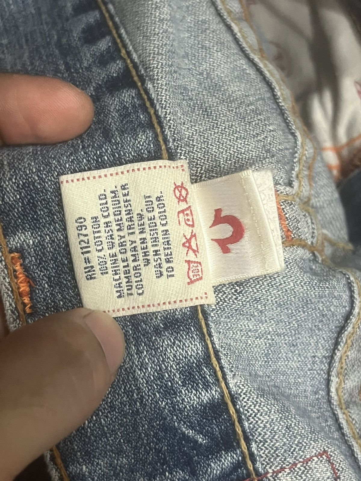 True Religion True Religion Joey Brown Leather Flap Pocket Flare Blue Jean Size US 28 / EU 44 - 18 Thumbnail