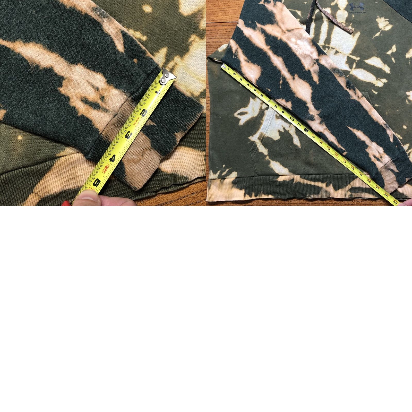 Under Armour Under Armour Hoodie Tie Dye Acid Wash Green XL Mens Sweatshirt Pullover Drawstring Long Sleeve Cotton Blend Relaxed Regular Shirt Tags Size US XL / EU 56 / 4 - 8 Thumbnail