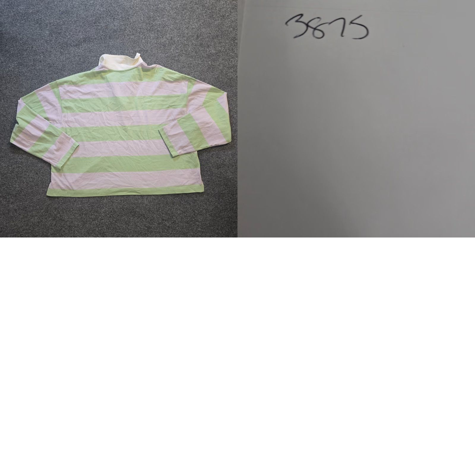 Old Navy Old Navy Top Women XL Tall Green Striped Long Sleeve Crop Casual Basic Knit Polyester? Size XL / US 12-14 / IT 48-50 - 8 Thumbnail