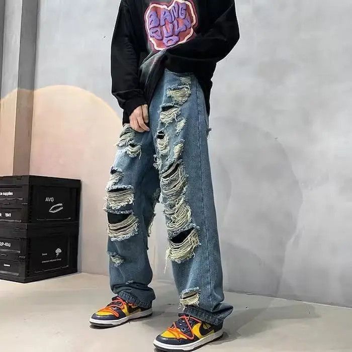 Japanese Brand Denim drill tears jeans rare unique Size US 32 / EU 48 - 4 Thumbnail