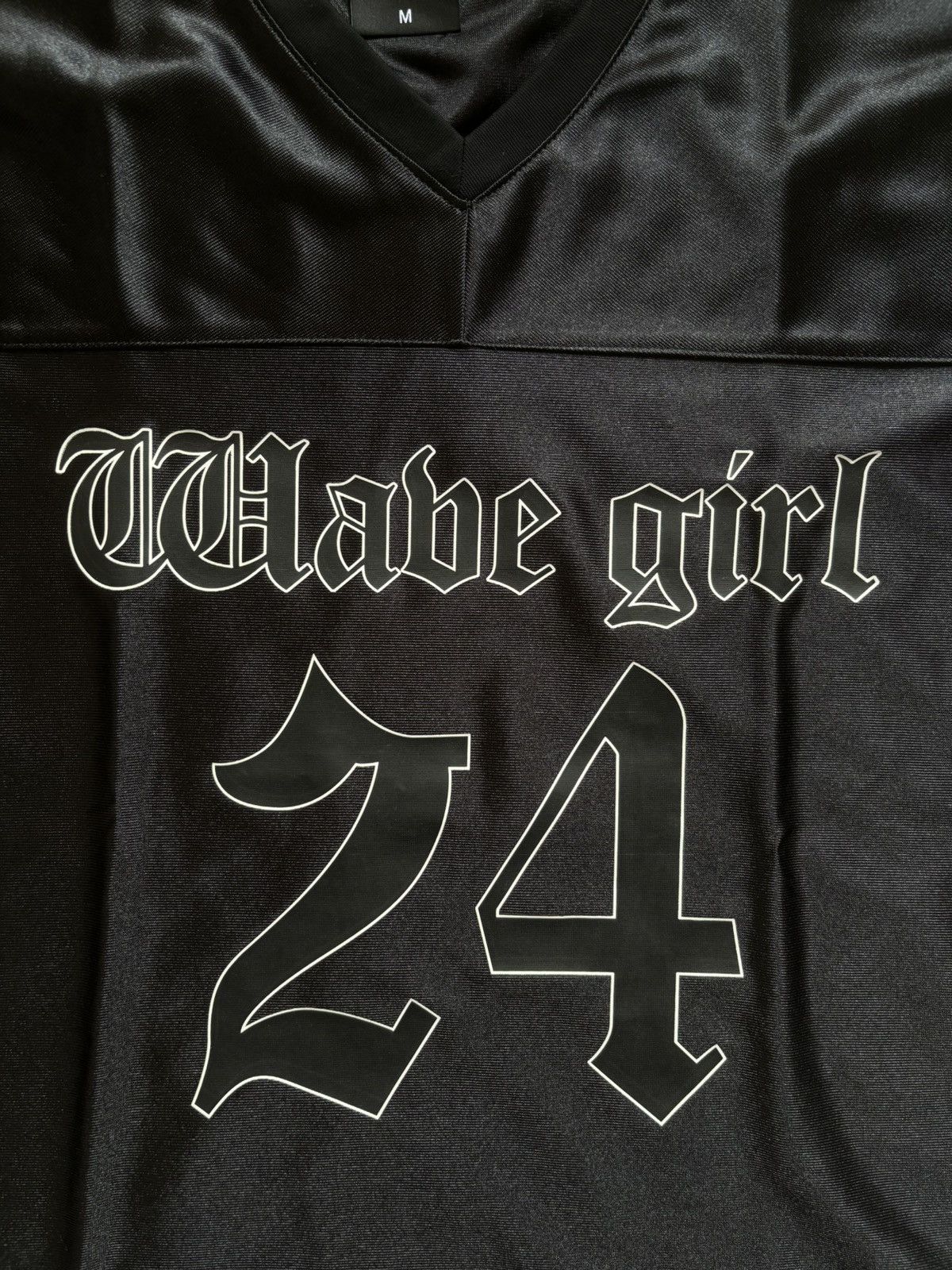 Japanese Brand × Vintage Vintage wave girl number 24 satin black football jersey Size US M / EU 48-50 / 2 - 8 Thumbnail
