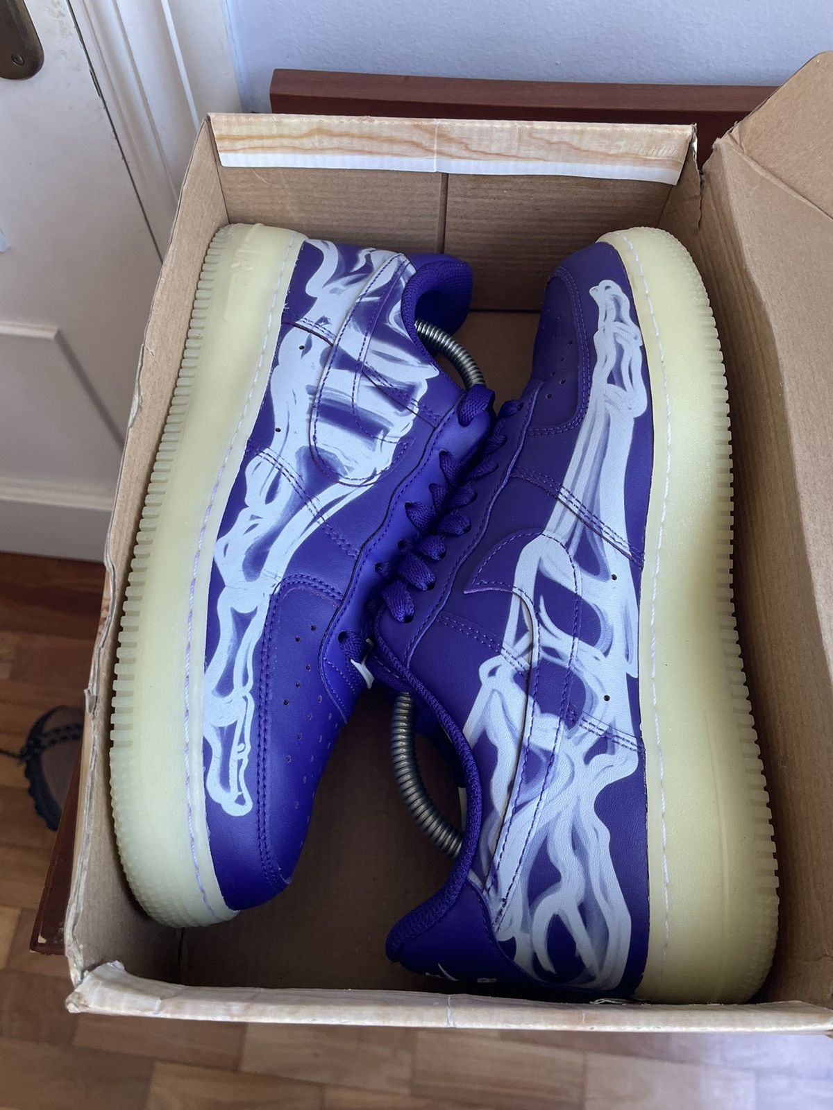 Nike Nike Air Force Purple Skeleton Halloween Size US 9.5 / EU 42-43 - 2 Thumbnail