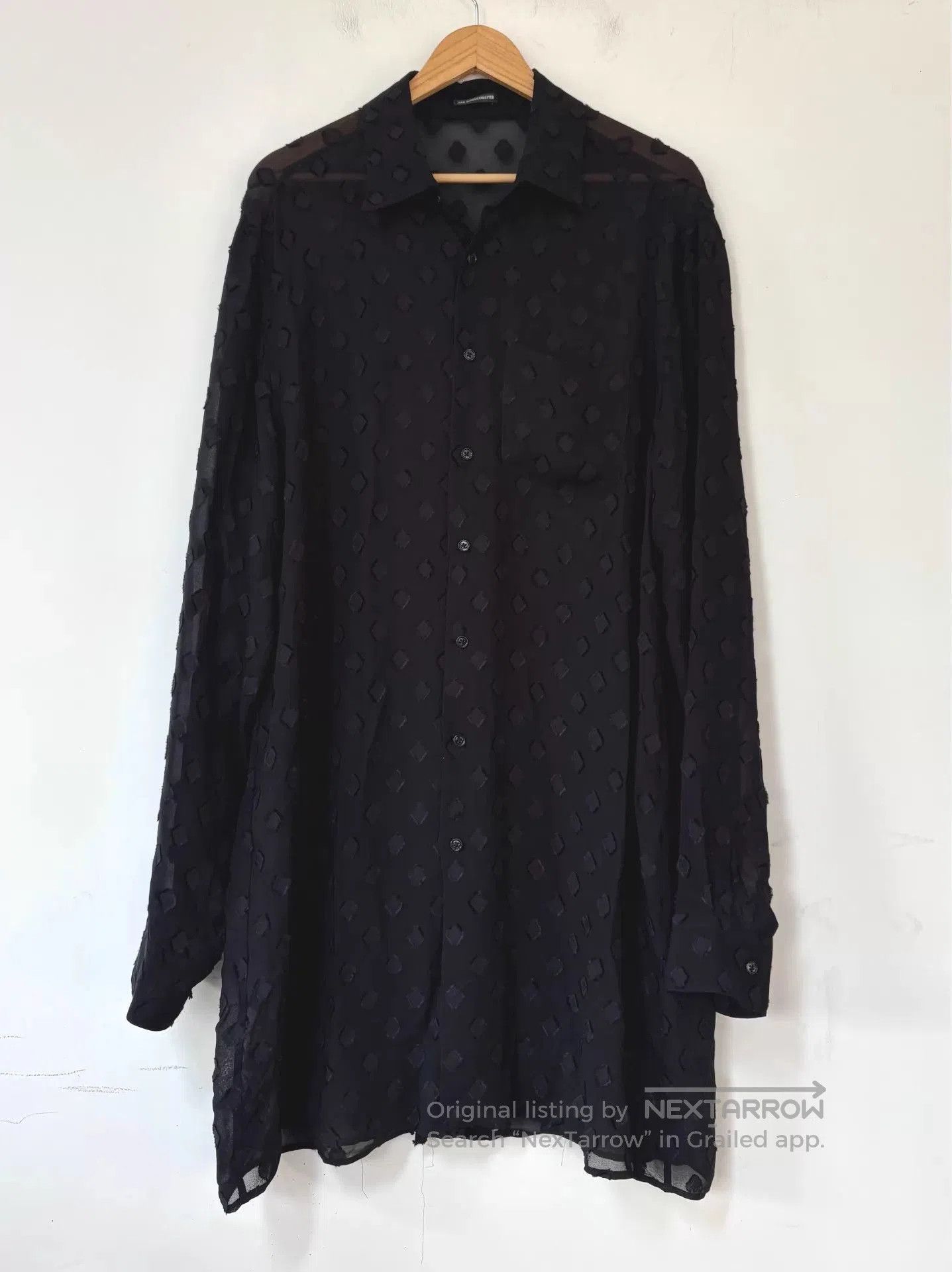 Ann Demeulemeester Black Patterned Long Sleeve Button. Size US M / EU 48-50 / 2 - 1 Thumbnail