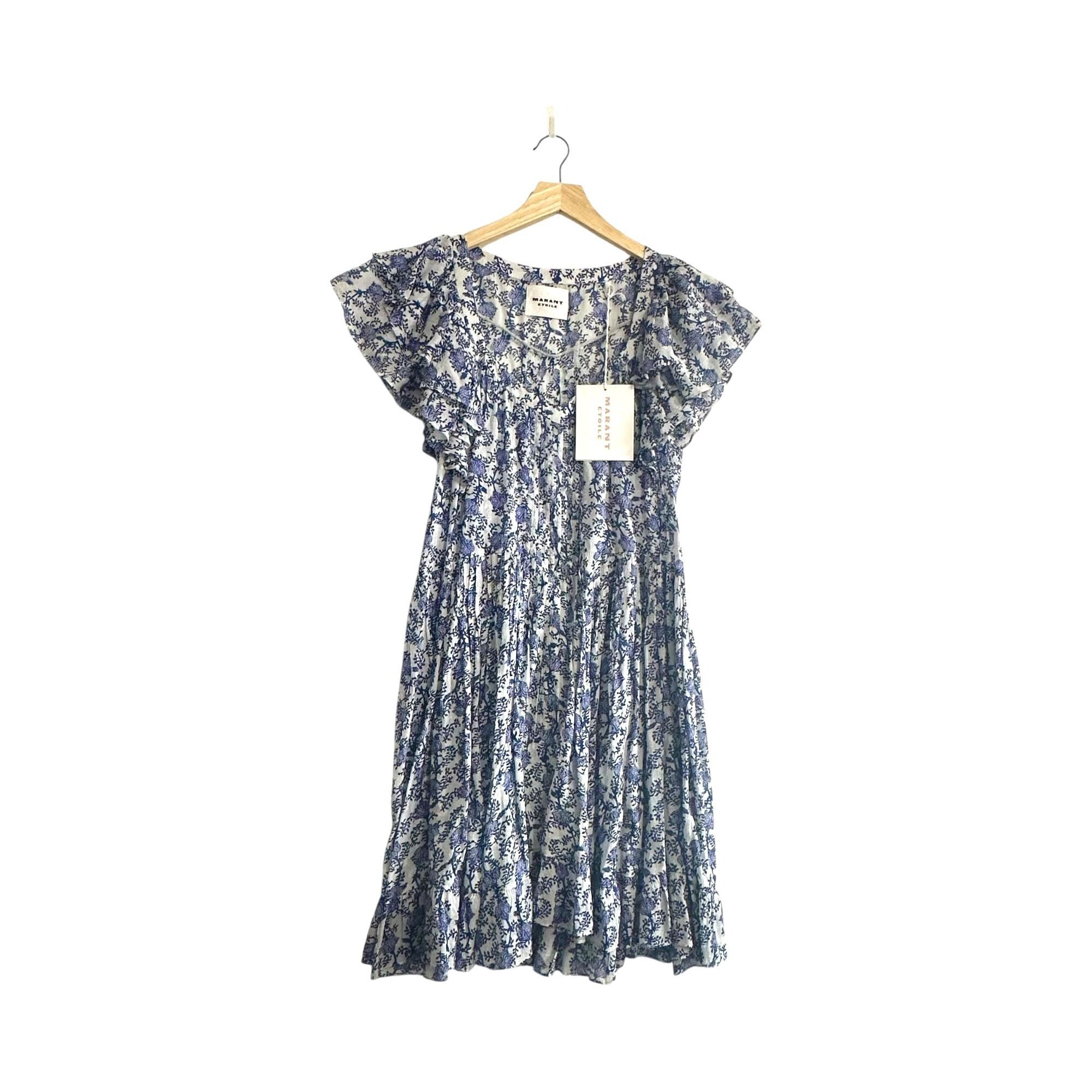 Isabel Marant Etoile Isabel Marant Étoile Godrana Blue Floral Cotton Mini Dress F Size M / US 6-8 / IT 42-44 - 1 Thumbnail