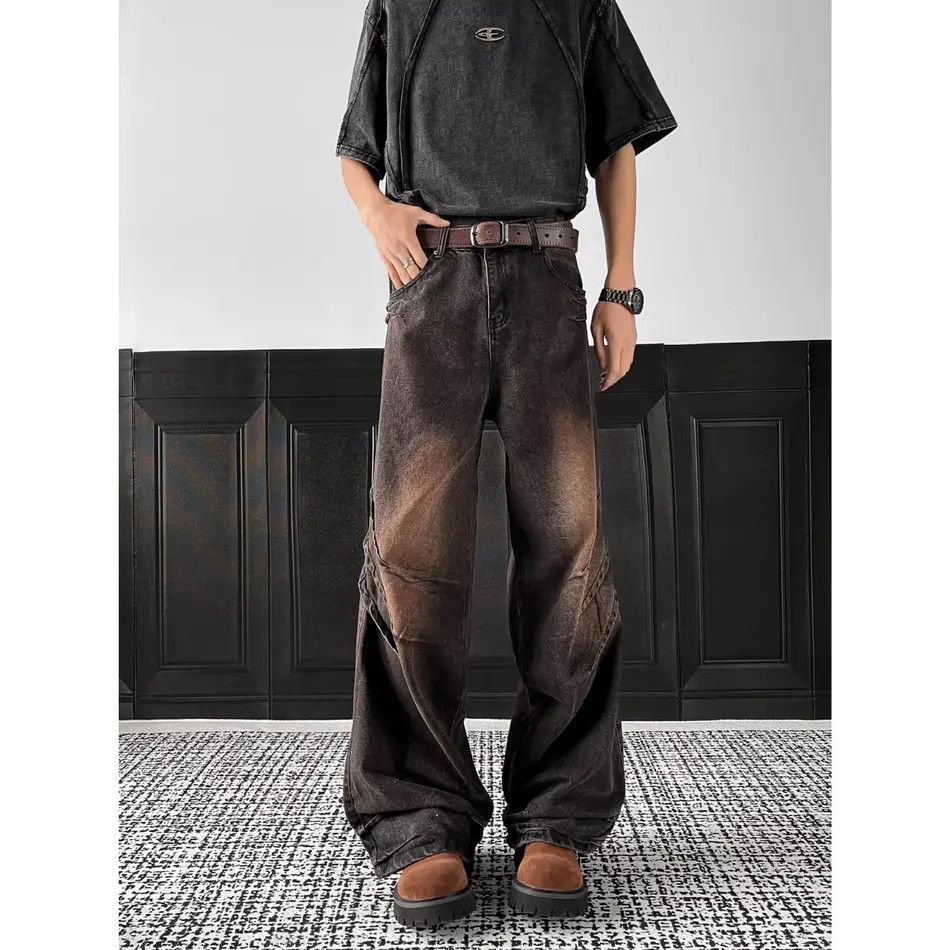 Japanese Brand Retro high street loose straight leg jeans Size US 32 / EU 48 - 2 Thumbnail