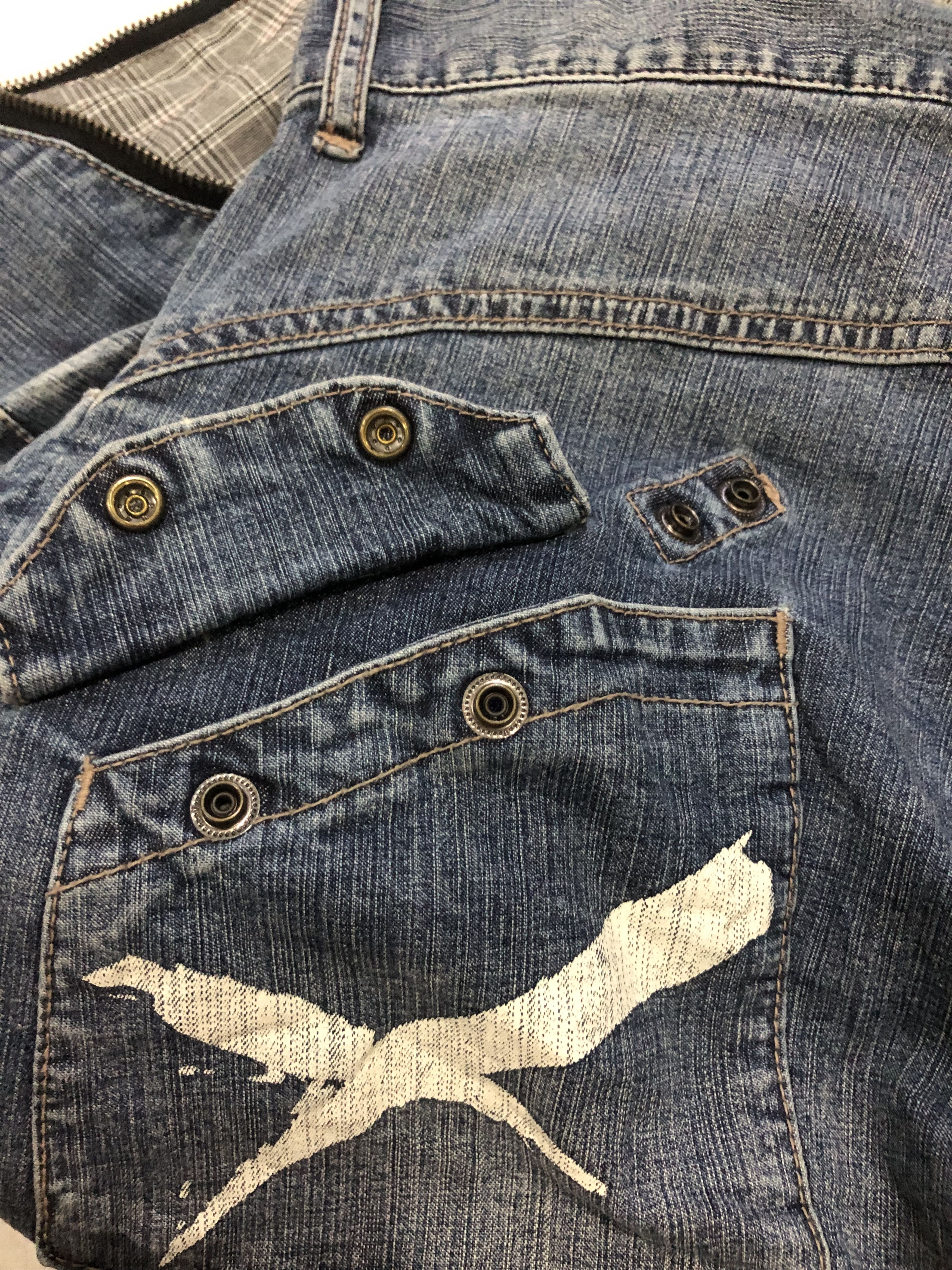 PPFM Very Rare PPFM Anarchy Denim Eastern Rock Design 2 in 1 Size US 33 - 19 Thumbnail