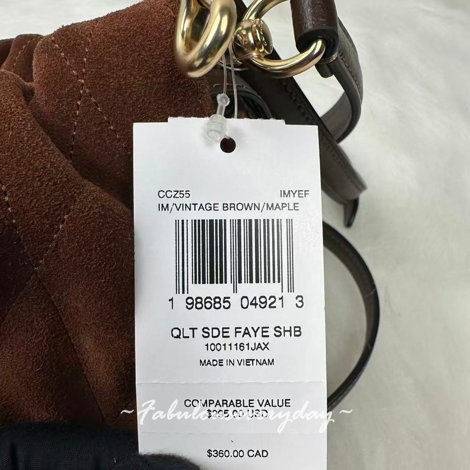 Coach Coach Faye Shoulder Xbody Quilting Suede/Vintage Brown/Maple Size ONE SIZE - 5 Thumbnail