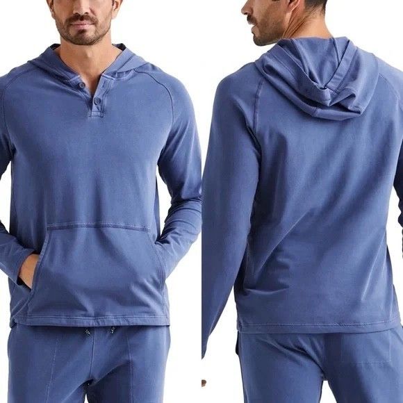 Rhone Rhone Henley Hoodie Blue XL Never Worn Size US XL / EU 56 / 4 - 1 Thumbnail
