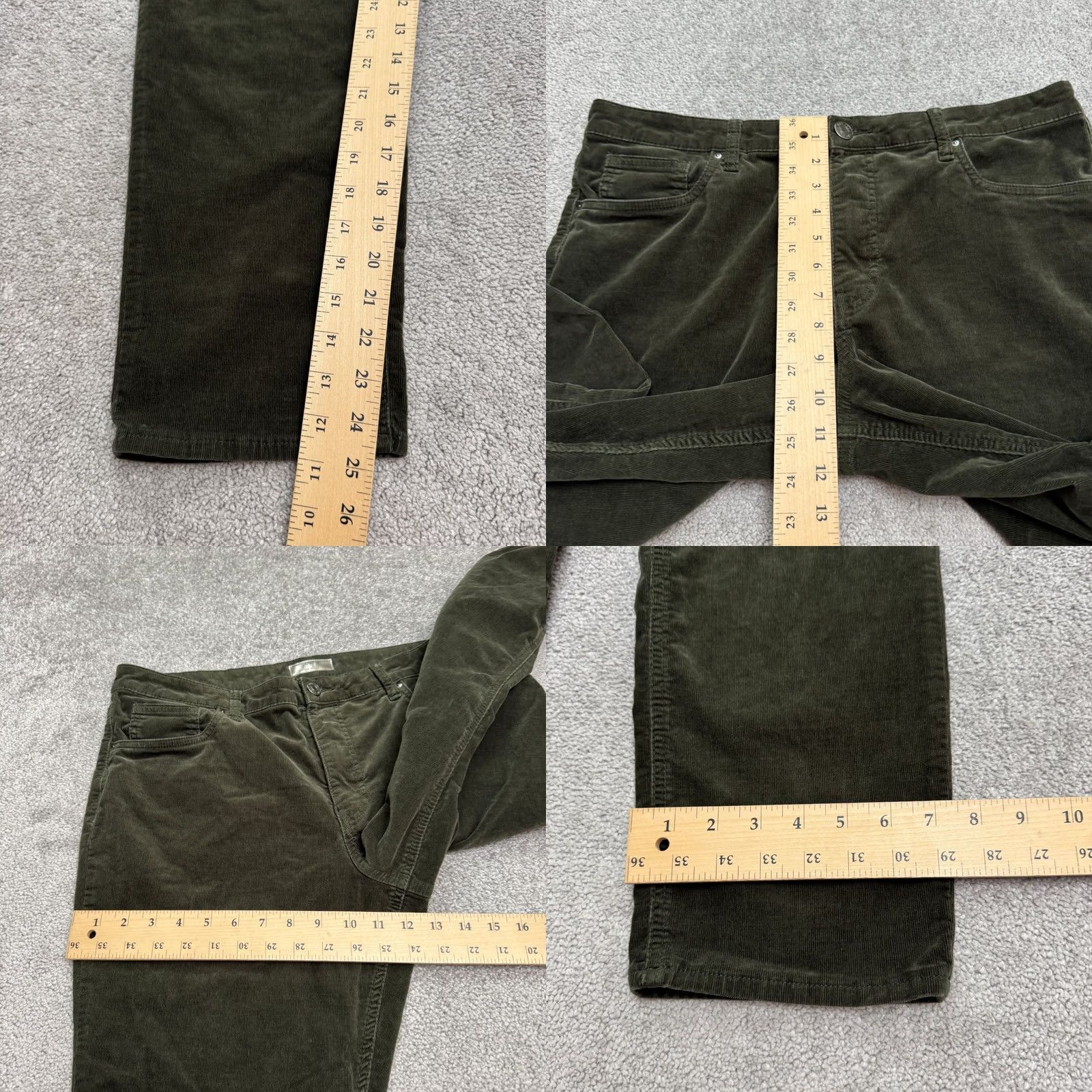 Vintage KUT From The Kloth Womens Green Straight Leg Slim Fit Corduroy Ankle Pants 14P Size 36" / US 14 / IT 50 - 9 Thumbnail
