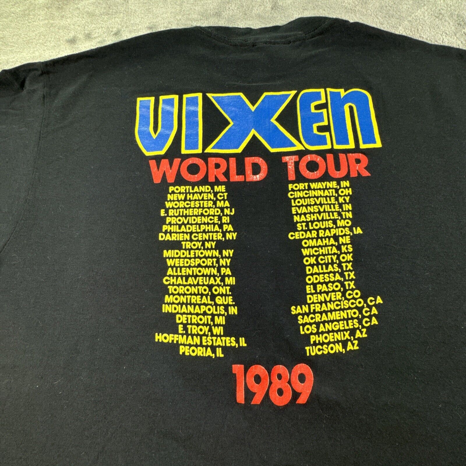 Other Vintage 80s Vixen Rock Band T-Shirt XL 1989 Tour Black USA Size US XL / EU 56 / 4 - 7 Thumbnail