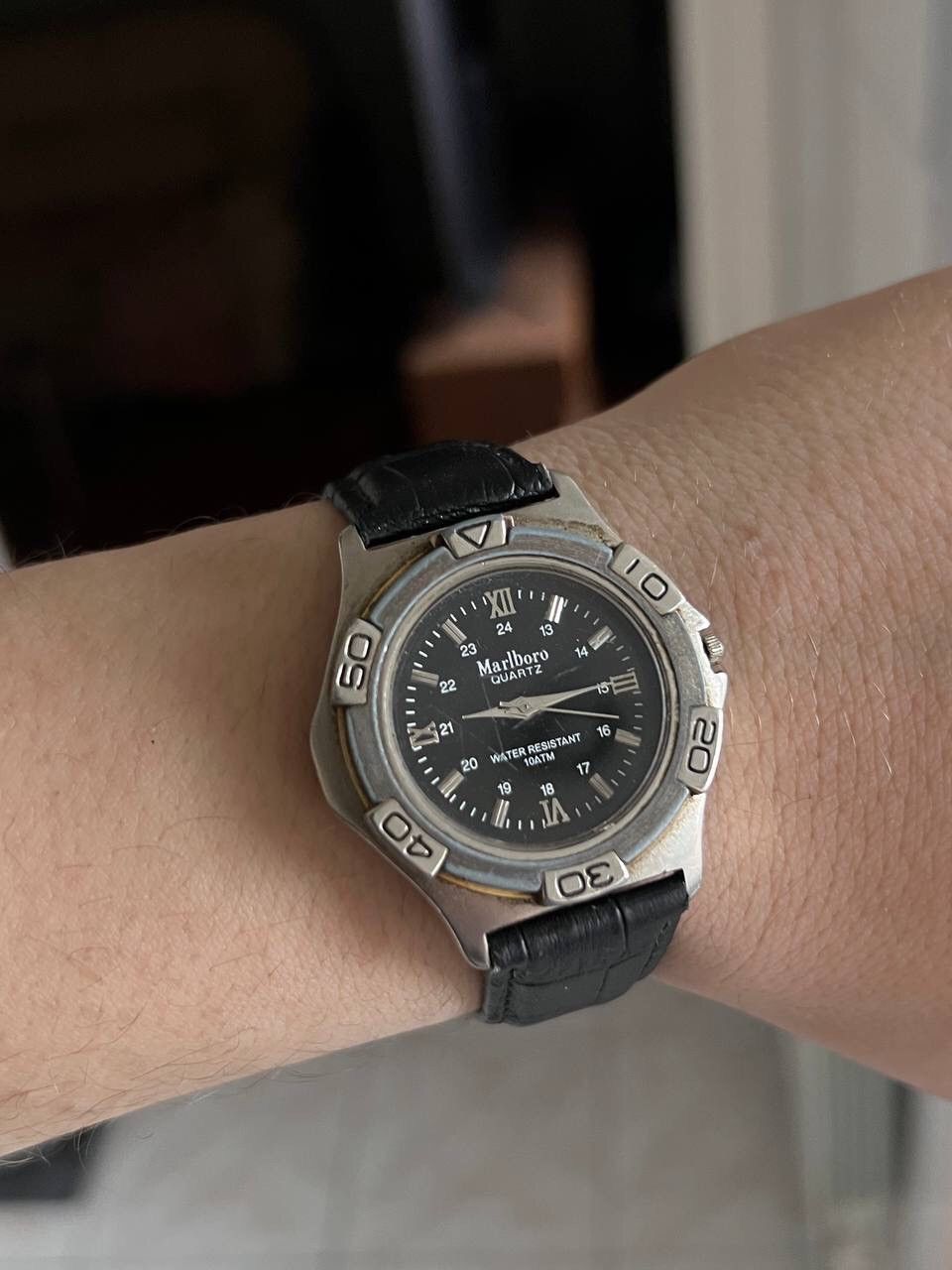 Marlboro × Vintage 90s Marlboro vintage watch racing Black Logo Racing Leather Size ONE SIZE - 2 Thumbnail