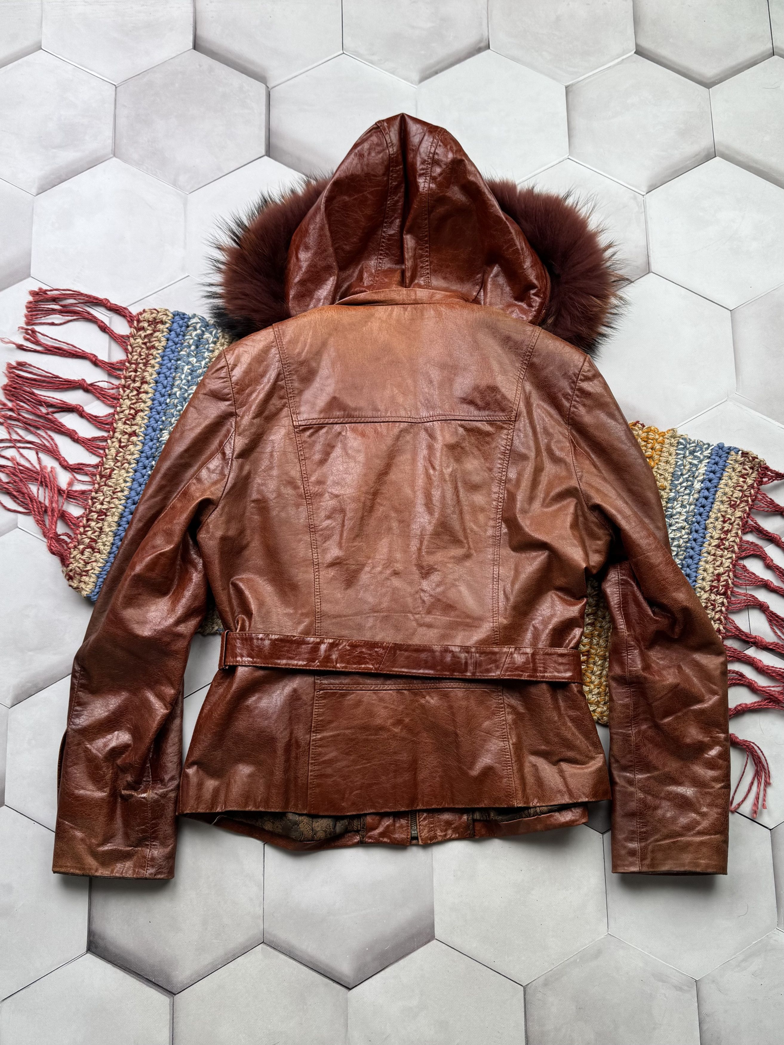 Vintage Vintage Hooded Leather Jacket (E4) Size US S / EU 44-46 / 1 - 10 Thumbnail