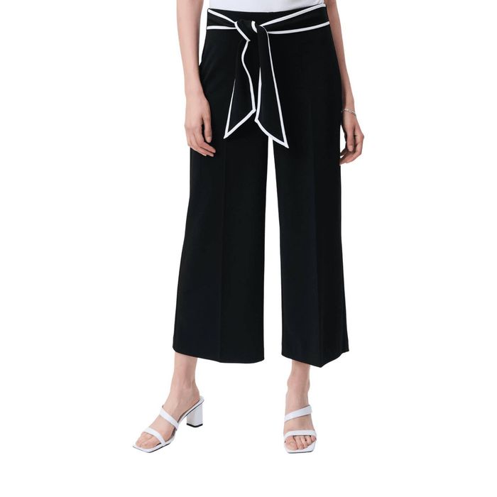 Joseph Ribkoff Black Silky Knit Wide-Leg Pants Style 234103 main image 0