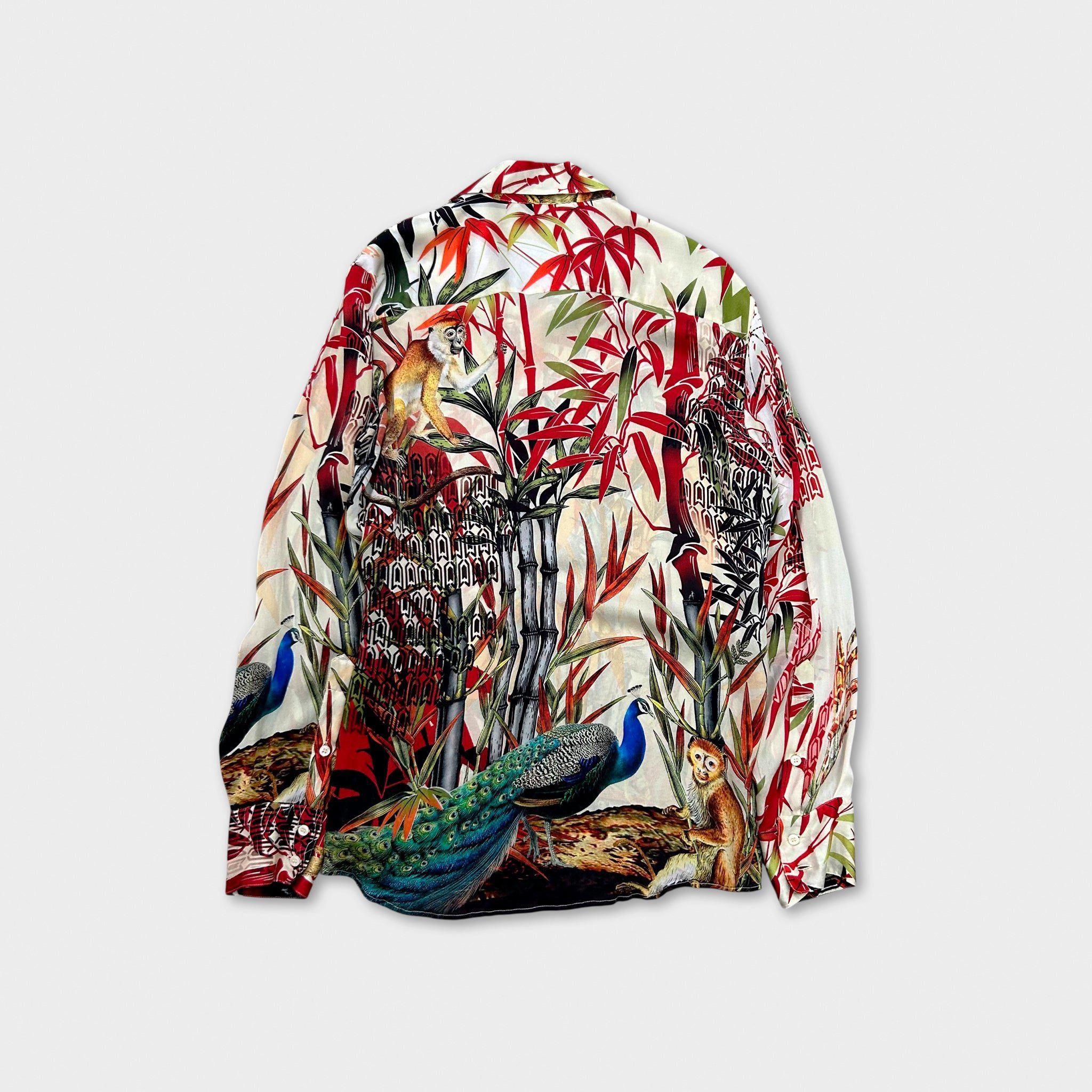 Dsquared2 Dsquared2 SS17 "Chinoiserie" Jungle Print Silk Shirt Size US M / EU 48-50 / 2 - 7 Thumbnail