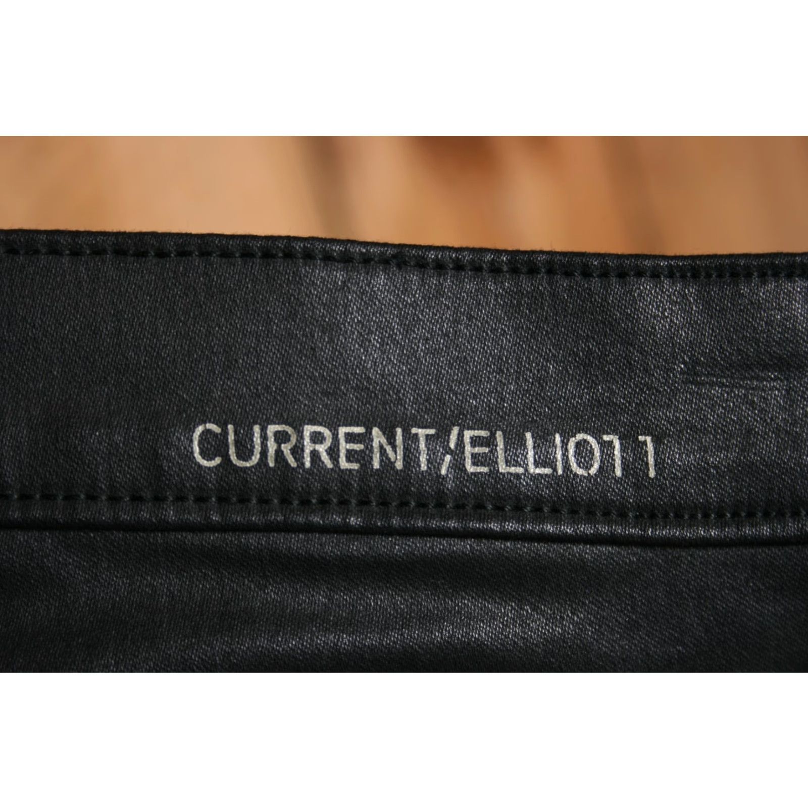 Vintage Current/Elliott The Sweeney Coated Black Stretch Skinny Moto Jeans Sz 26 Women Size 26" / US 2 / IT 38 - 7 Thumbnail