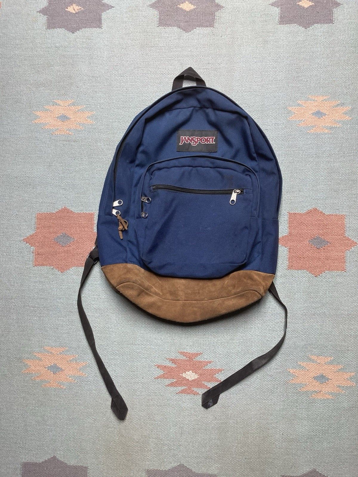 Vintage Jansport originals backpack suede leather bottom 3 pocket | Grailed