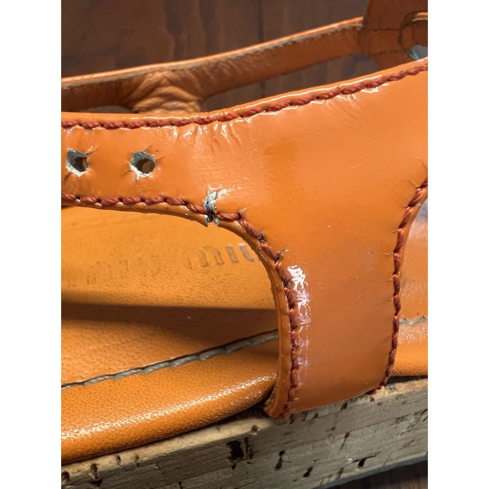 Miu Miu Miu Miu Orange / Teal 2” Cork Wedge Sz 5.5 Ankle Buckle Size US 5.5 / IT 35.5 - 12 Thumbnail