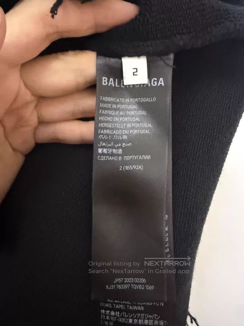 Balenciaga Balenciaga Double Ring Destroyed Hem Sweatshirt - Black Size US M / EU 48-50 / 2 - 4 Thumbnail